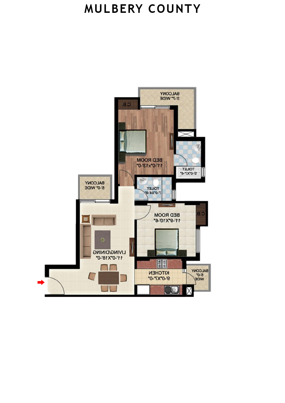 Mulbery County Tower C Unit 6 Floor Plan