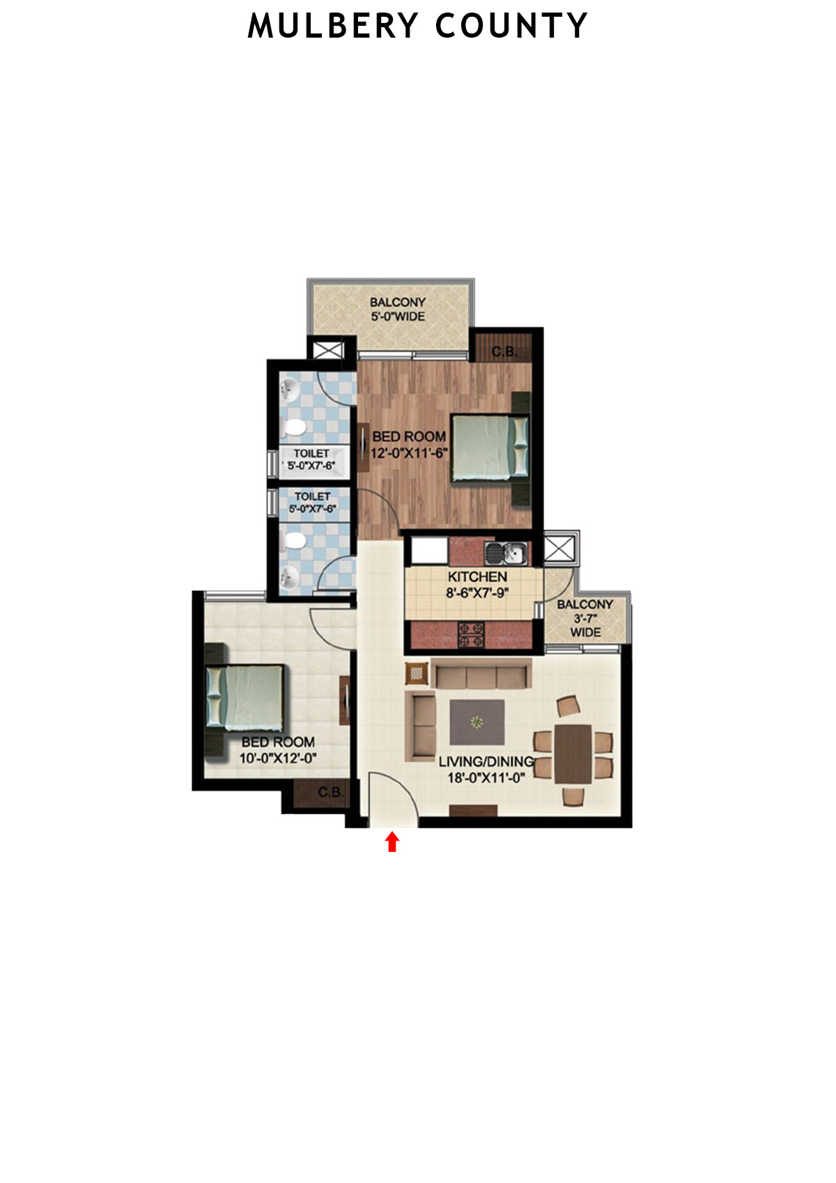 Mulbery County Tower E Unit 8 Floor Plan