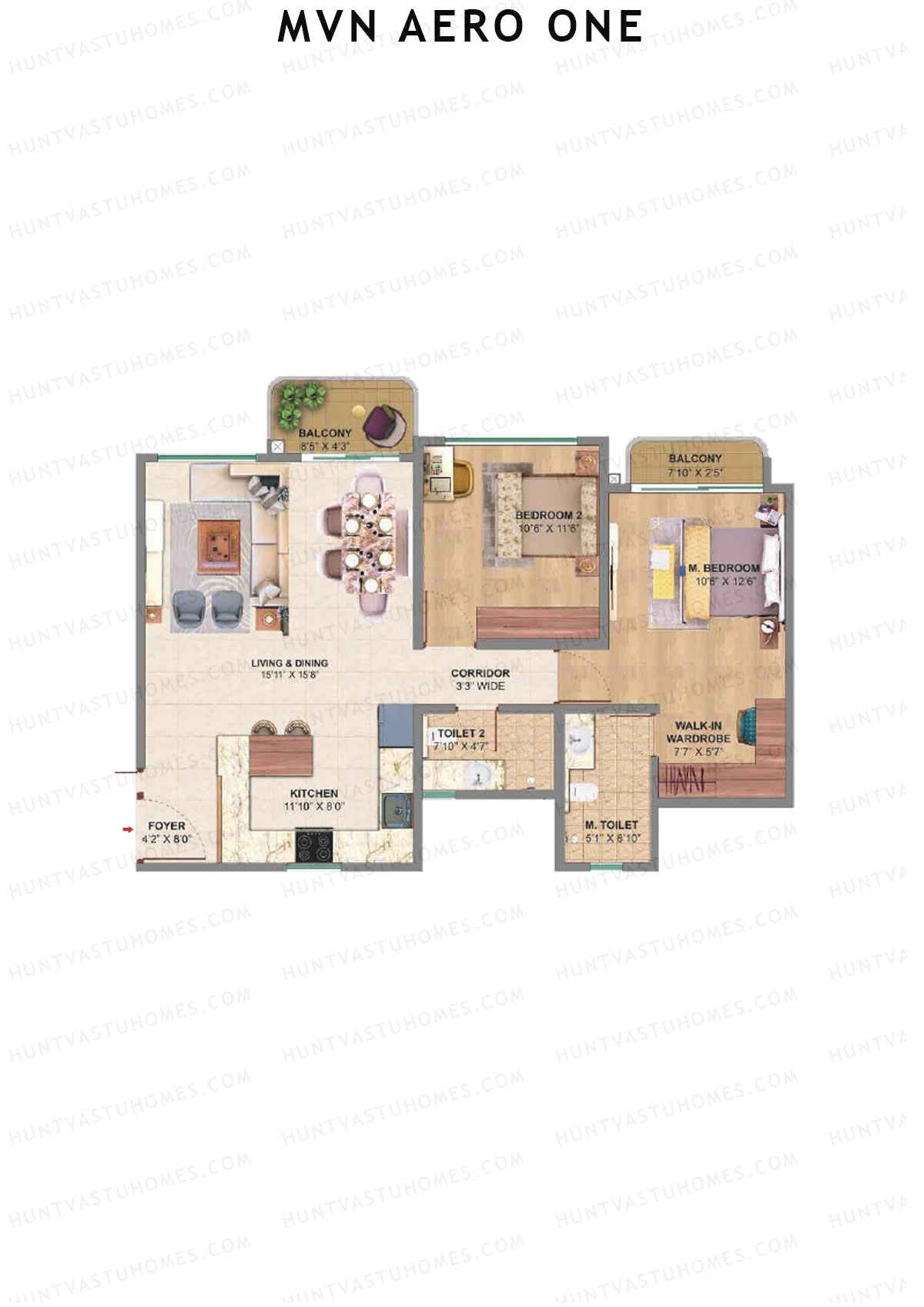 MVN Aero One Tower 2 Unit A Floor Plan