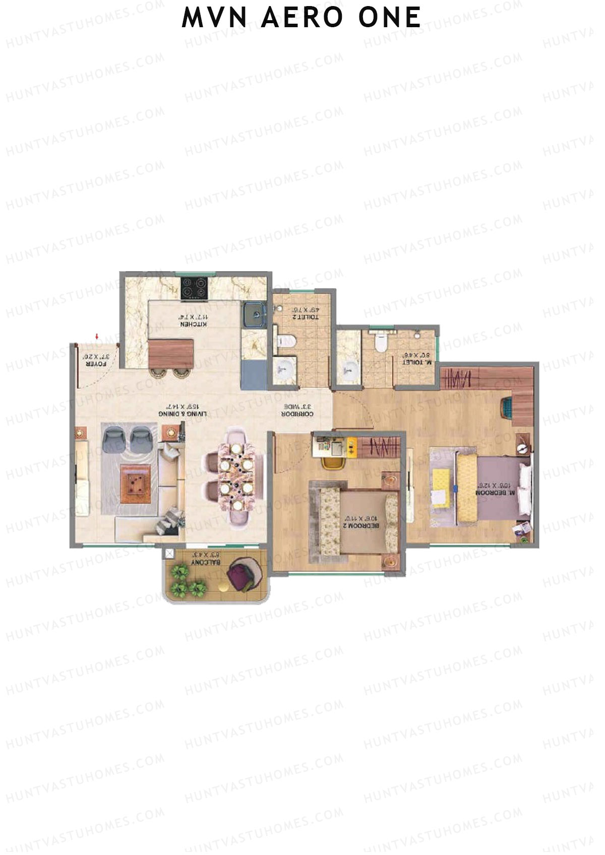 MVN Aero One Tower 3 Unit B Floor Plan