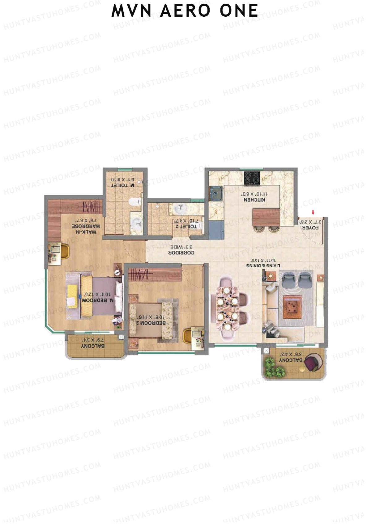 MVN Aero One Tower 4 Unit C Floor Plan