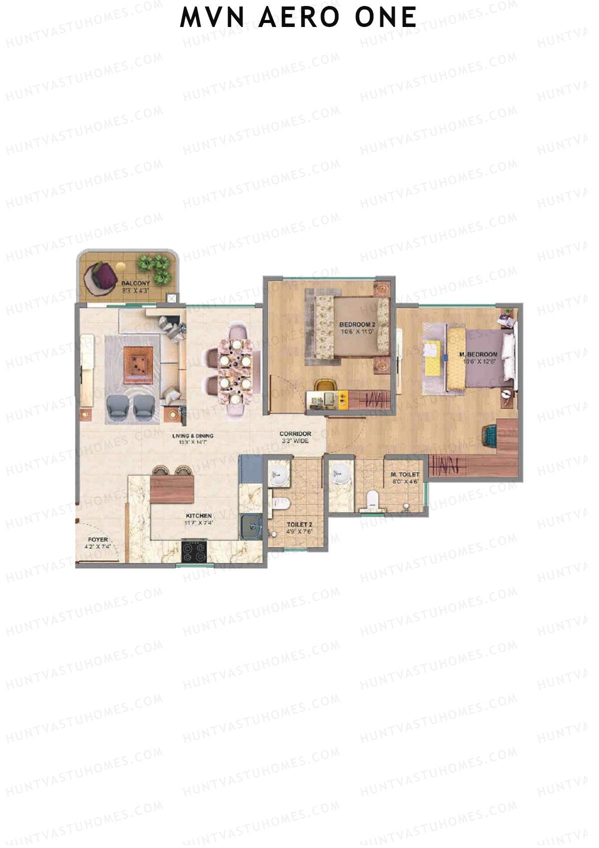 MVN Aero One Tower 5 Unit A Floor Plan