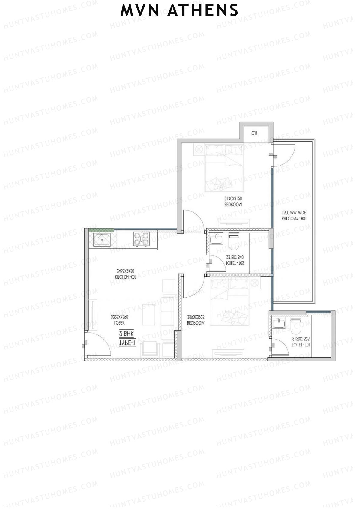 MVN Athens Tower A2 Unit 4 (Type 1C) Floor Plan