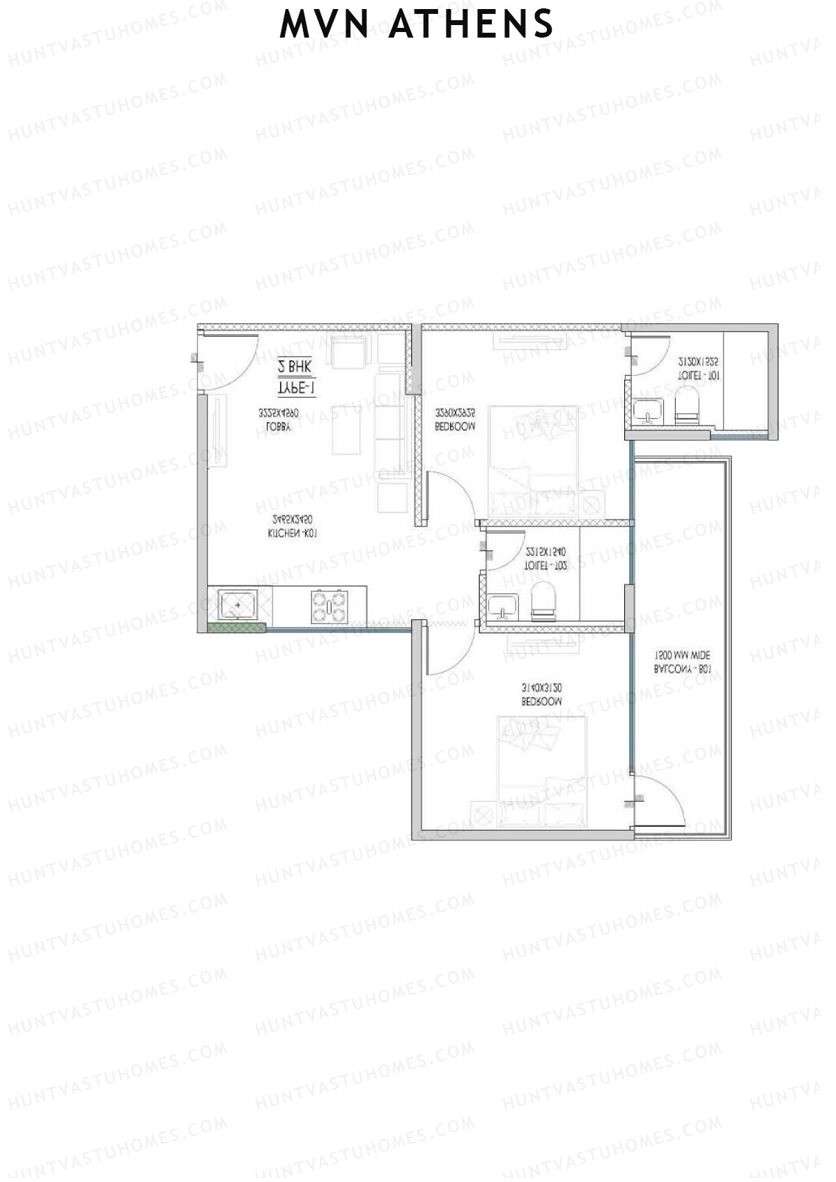 MVN Athens Tower A2 Unit 5 (Type 1D) Floor Plan