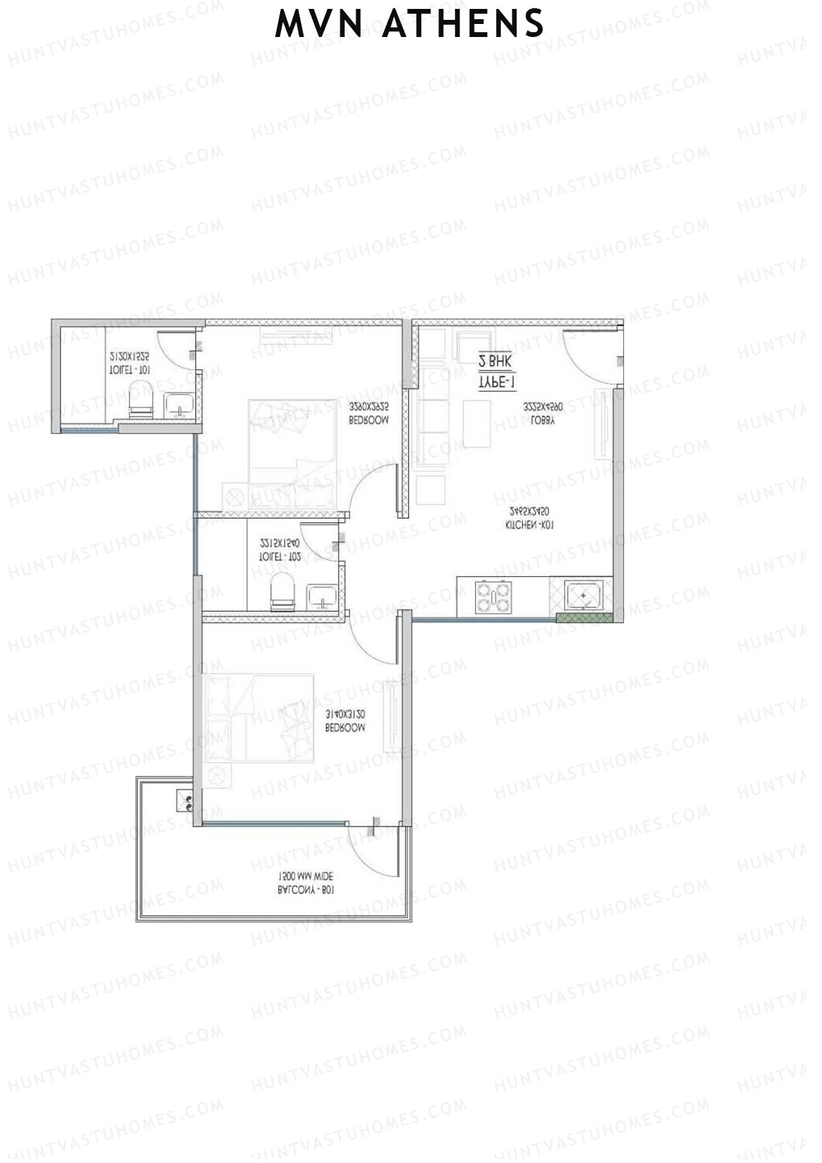 MVN Athens Tower A2 Unit 8 (Type 1) Floor Plan