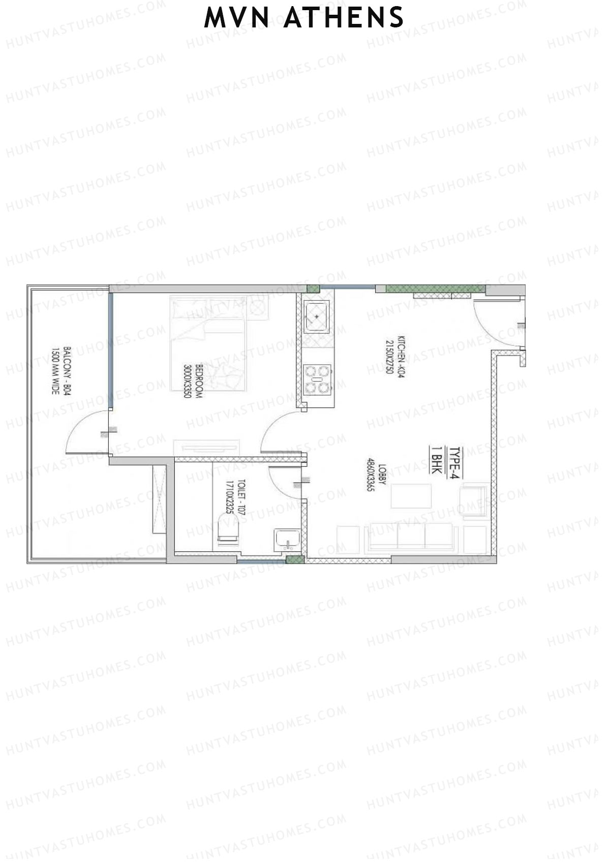 MVN Athens Tower B1 Unit 2 (Type 4) Floor Plan