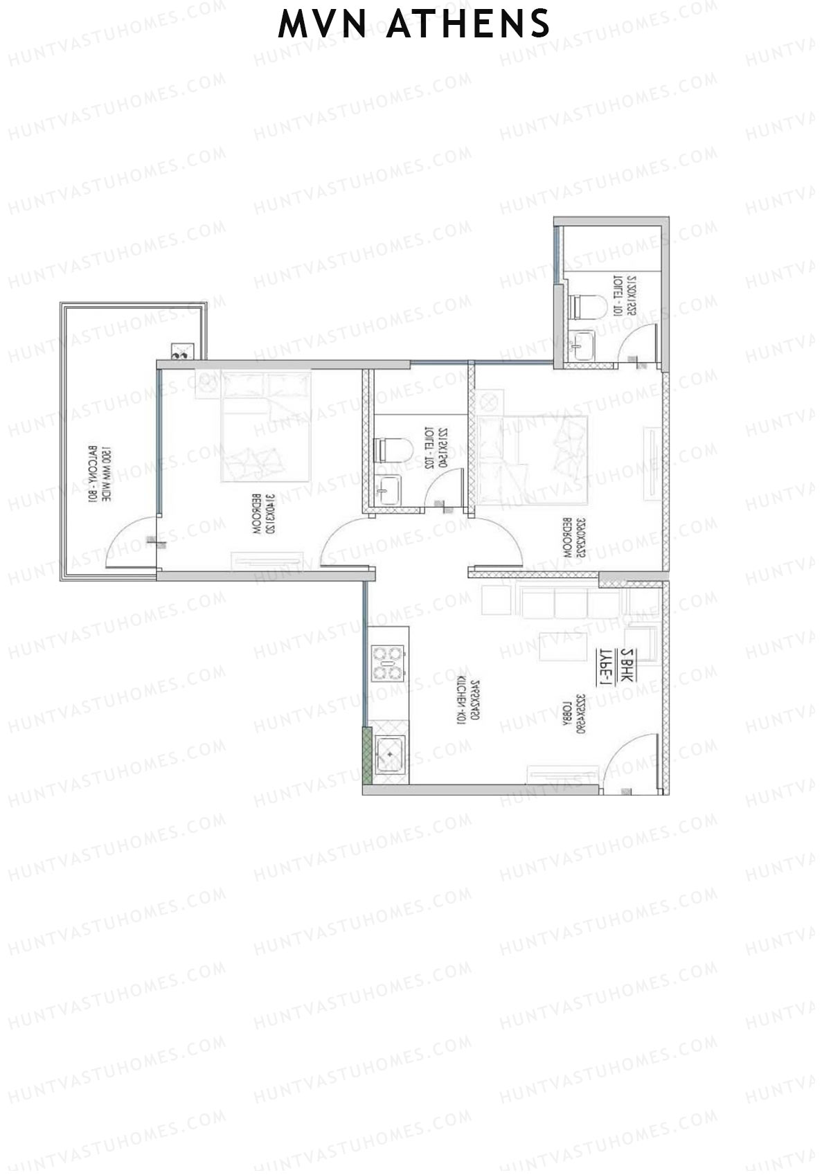 MVN Athens Tower B1 Unit 4 (Type 1) Floor Plan