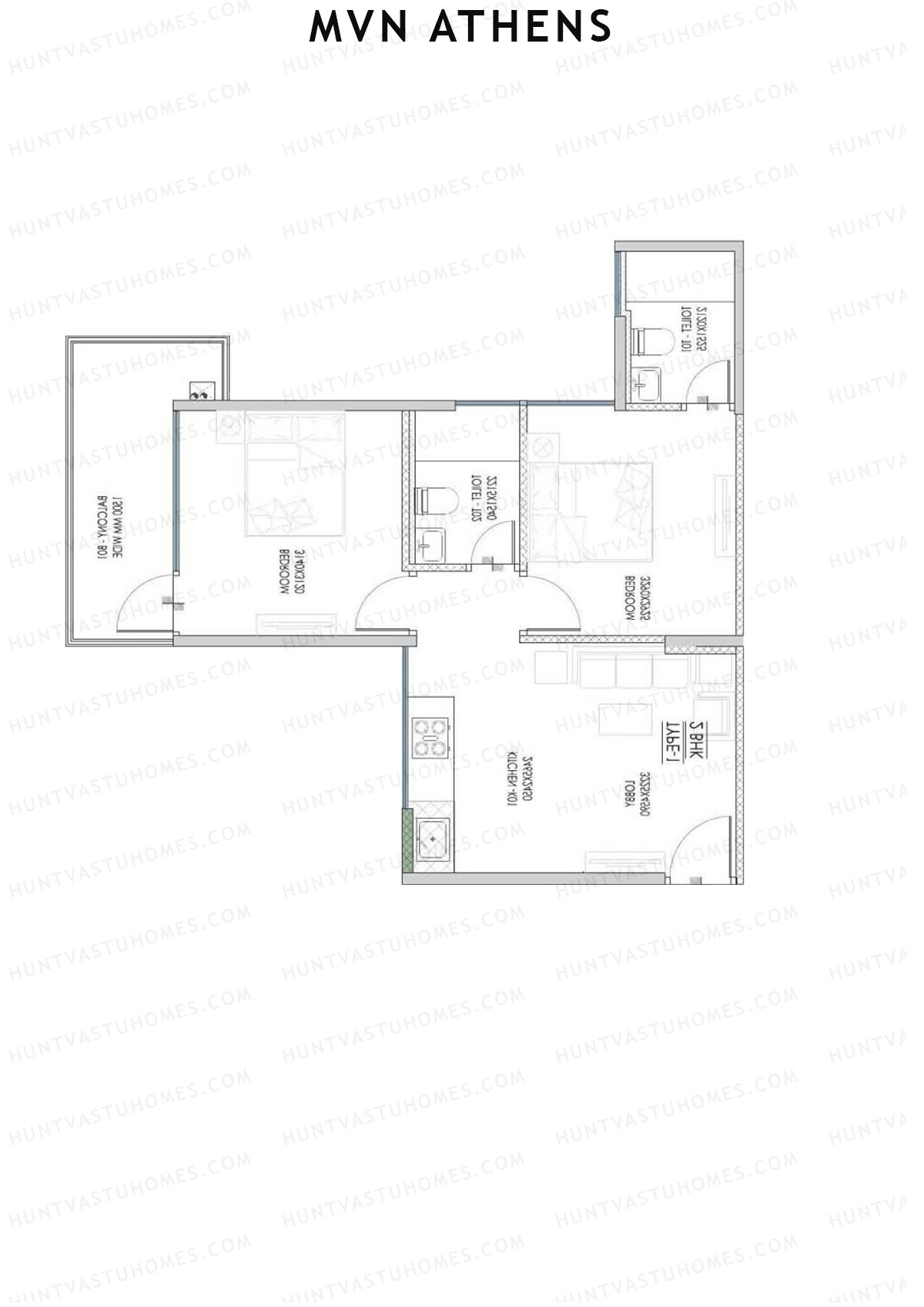 MVN Athens Tower B2 Unit 8 (Type 1A) Floor Plan
