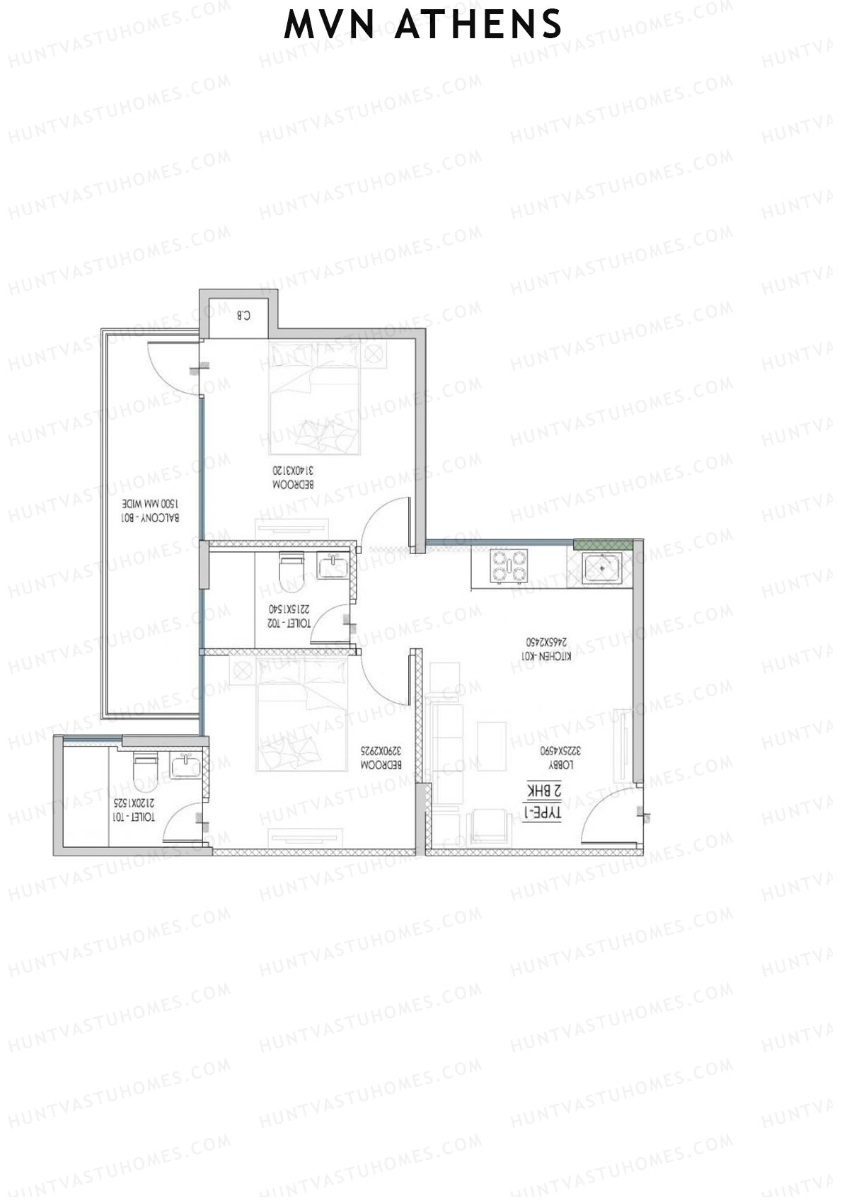 MVN Athens Tower B7 Unit 1 (Type 1C) Floor Plan