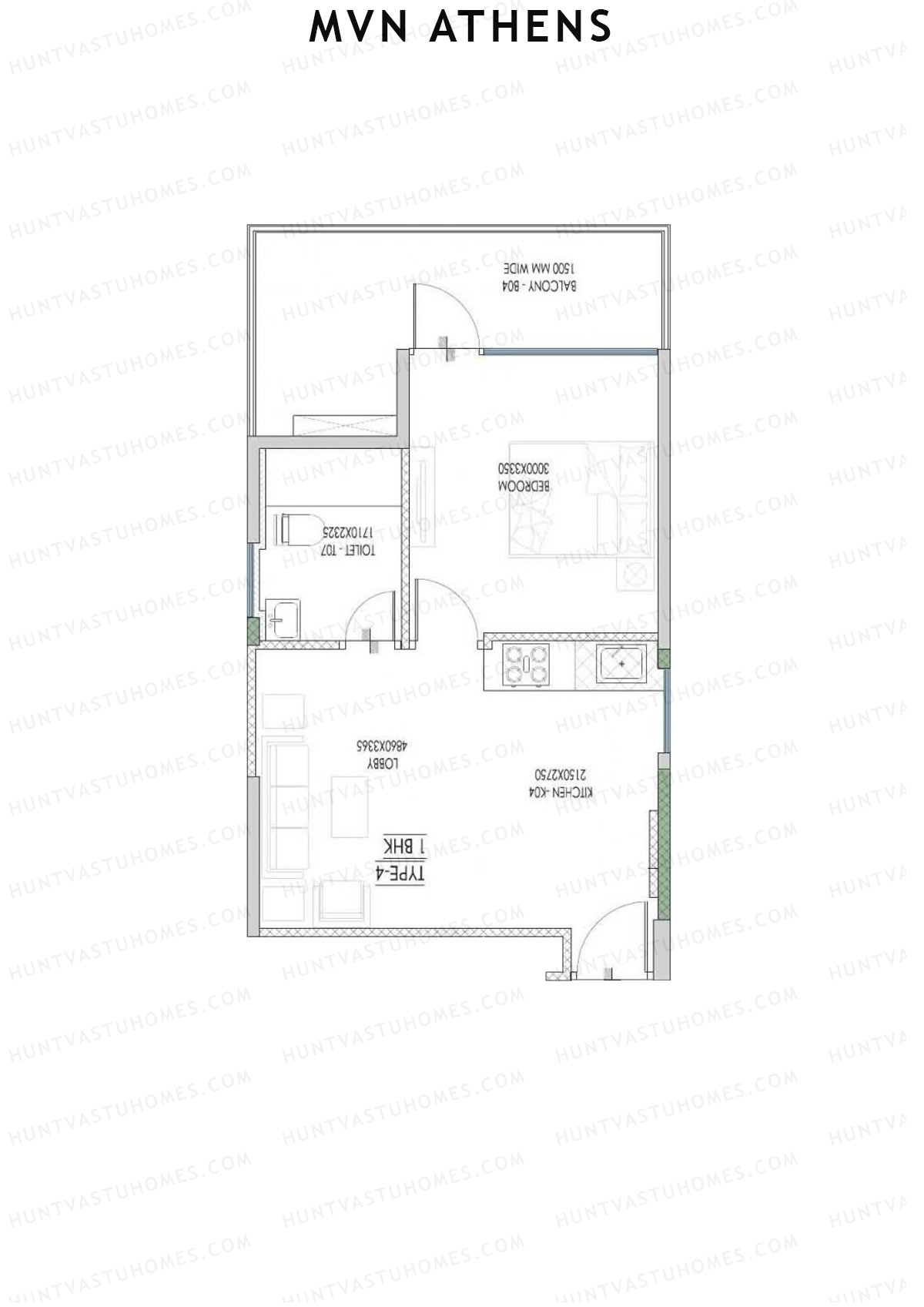 MVN Athens Tower B7 Unit 2 (Type 4) Floor Plan