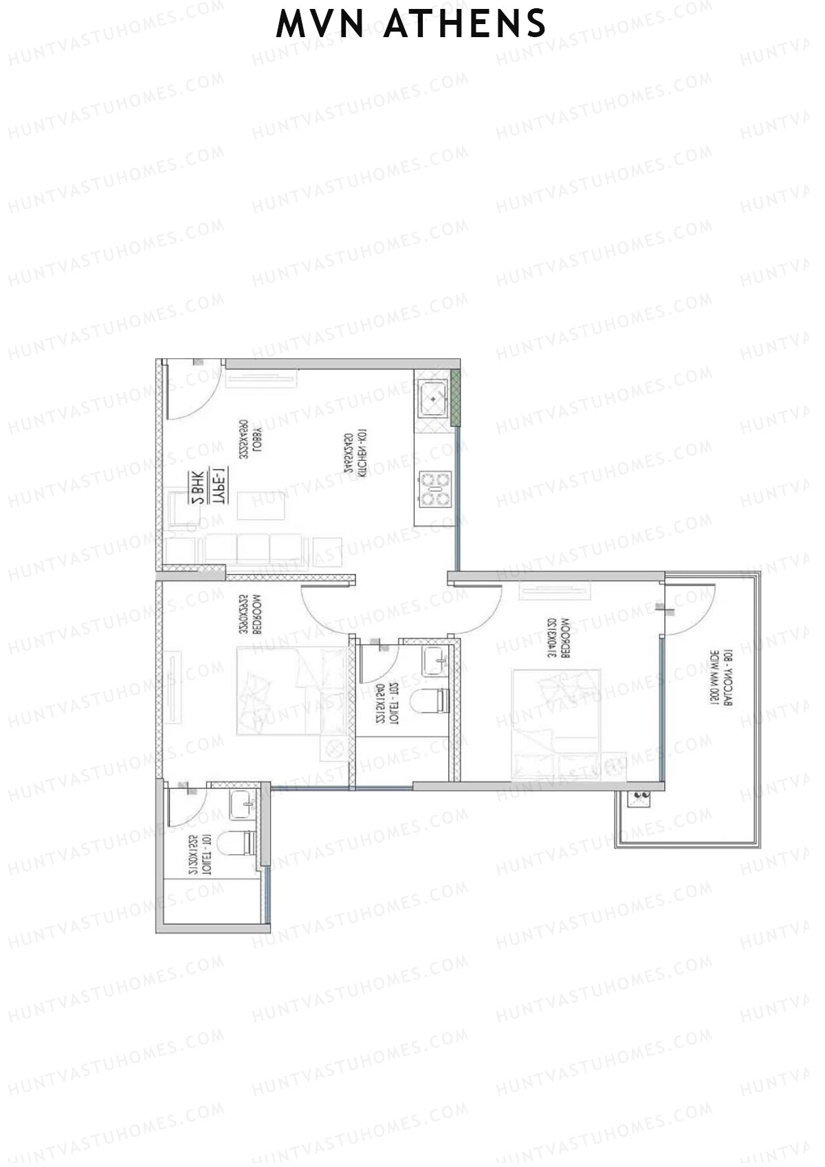 MVN Athens Tower B8 Unit 8 (Type 1A) Floor Plan