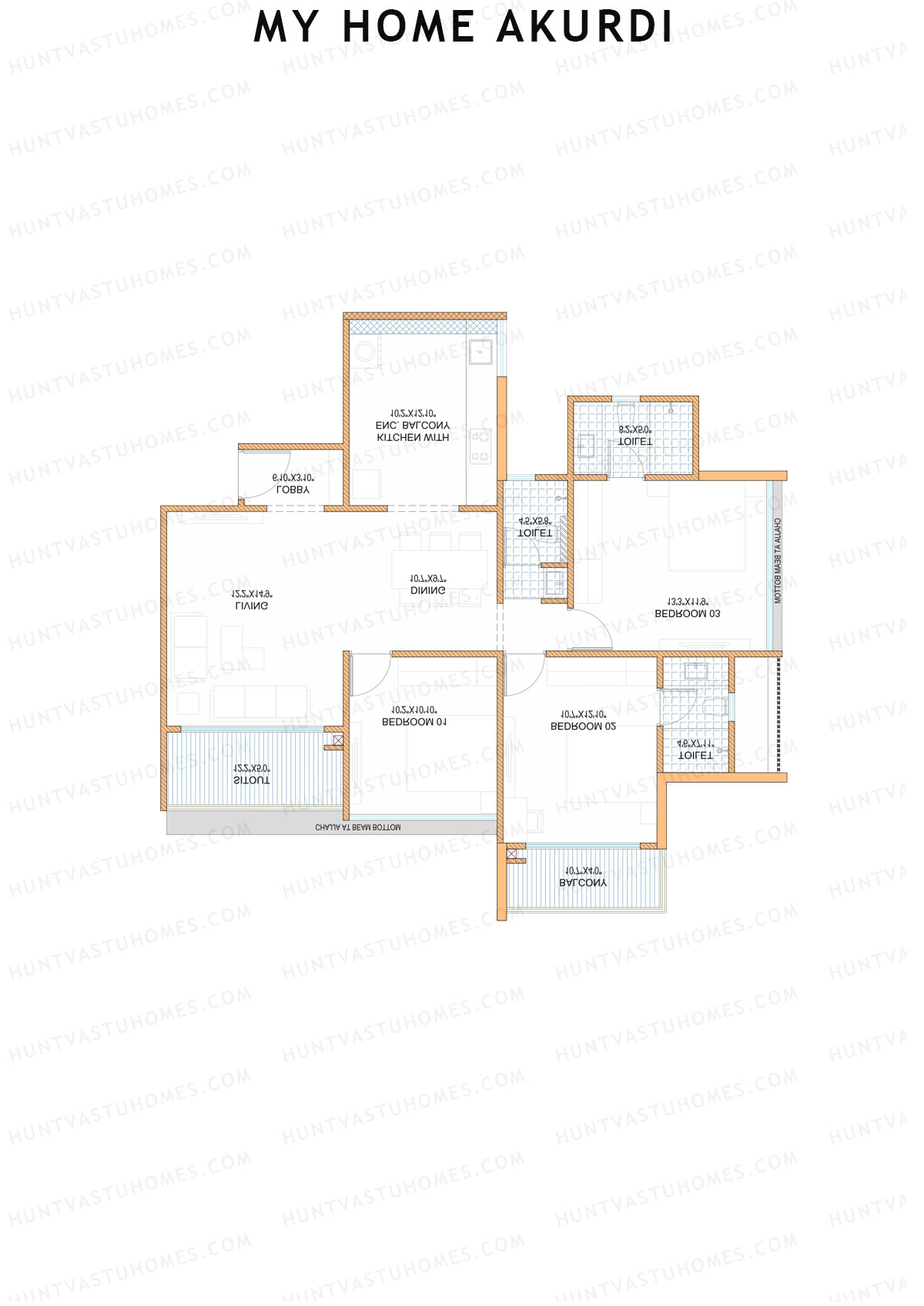 My Home Akurdi Wing A Unit 4 (Type 1) Floor Plan
