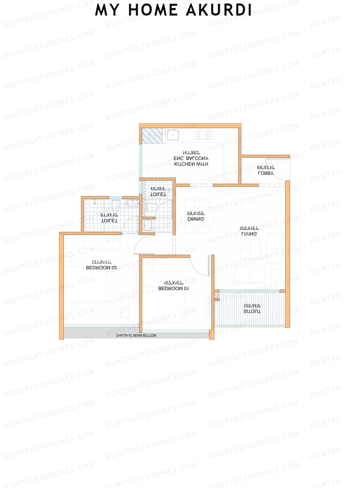 My Home Akurdi Wing A Unit 6 (Type 1) Floor Plan