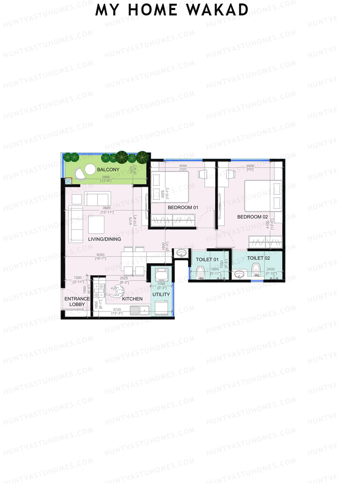 My Home Wakad Wing A Unit 6 (Type 1) Floor Plan