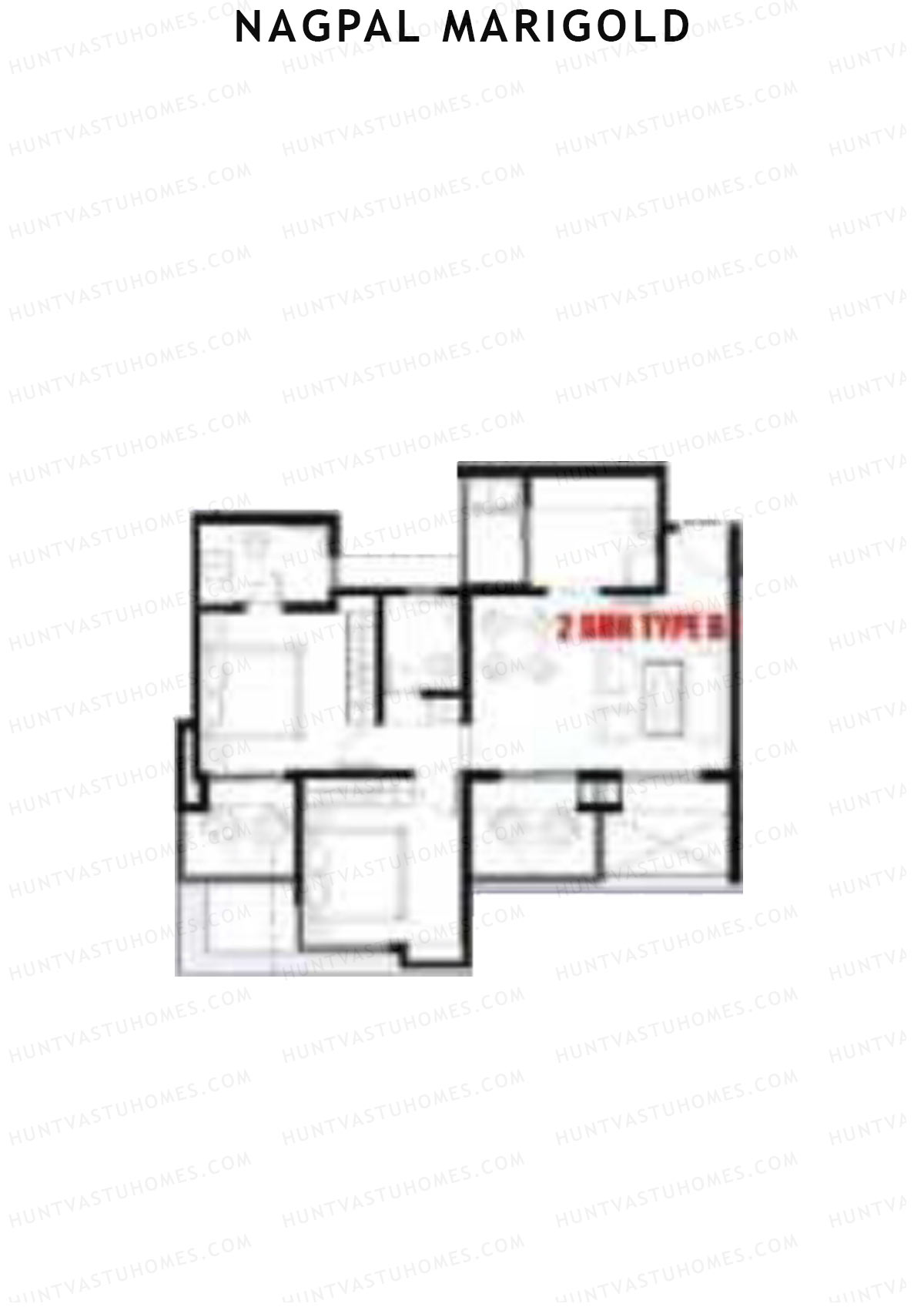 Nagpal Marigold Tower A Unit 16 (Type B) Floor Plan