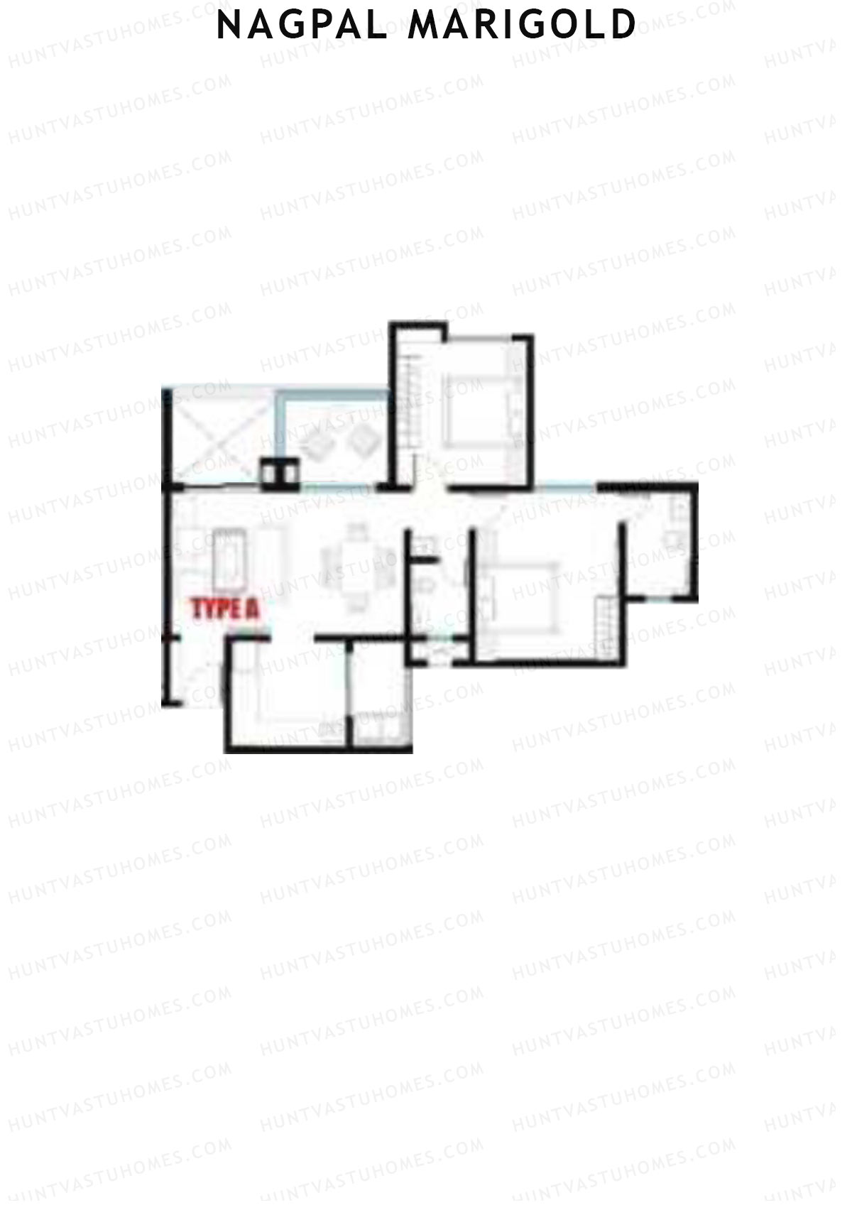 Nagpal Marigold Tower B Unit 2 (Type A) Floor Plan
