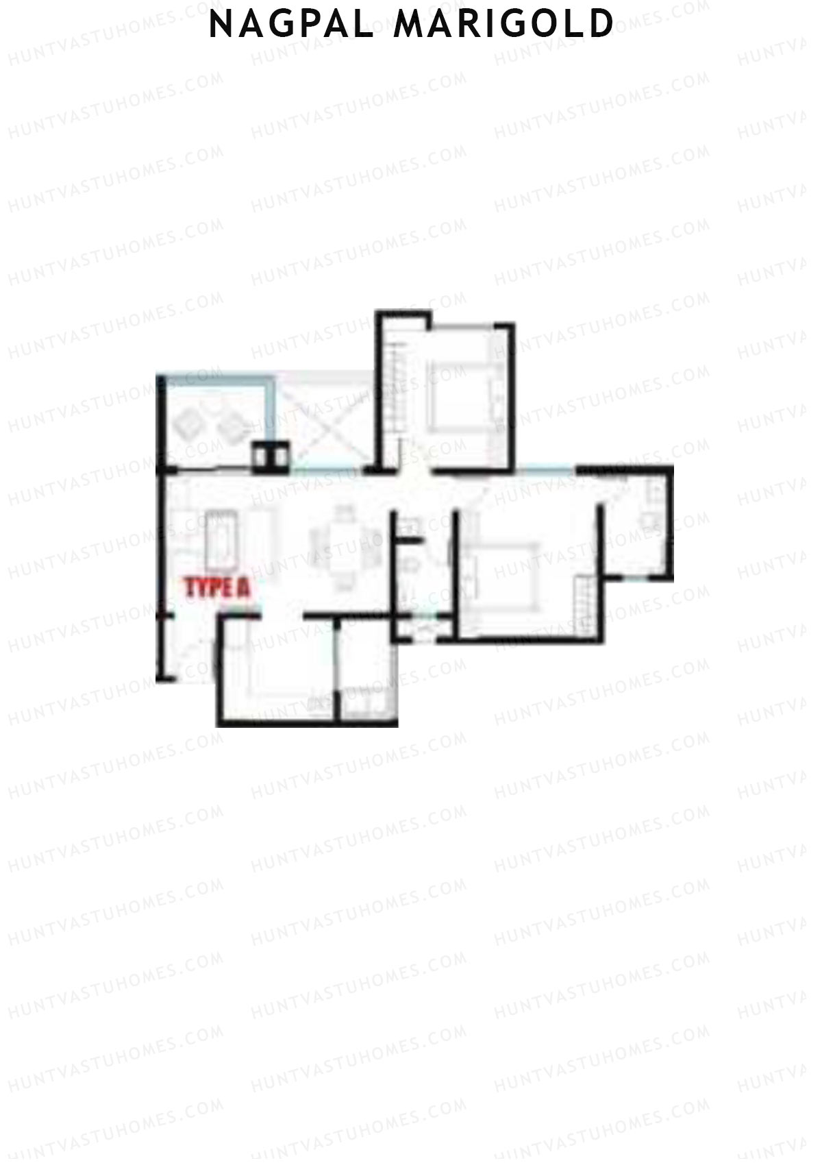 Nagpal Marigold Tower B Unit 2 (Type A) Floor Plan