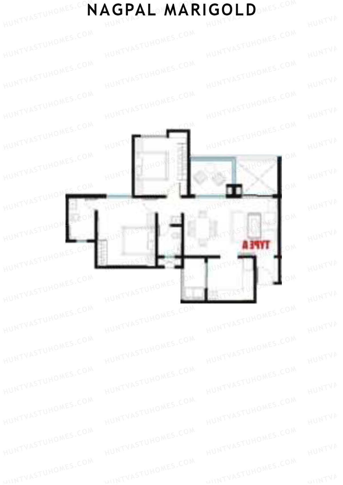 Nagpal Marigold Tower B Unit 3 (Type A) Floor Plan
