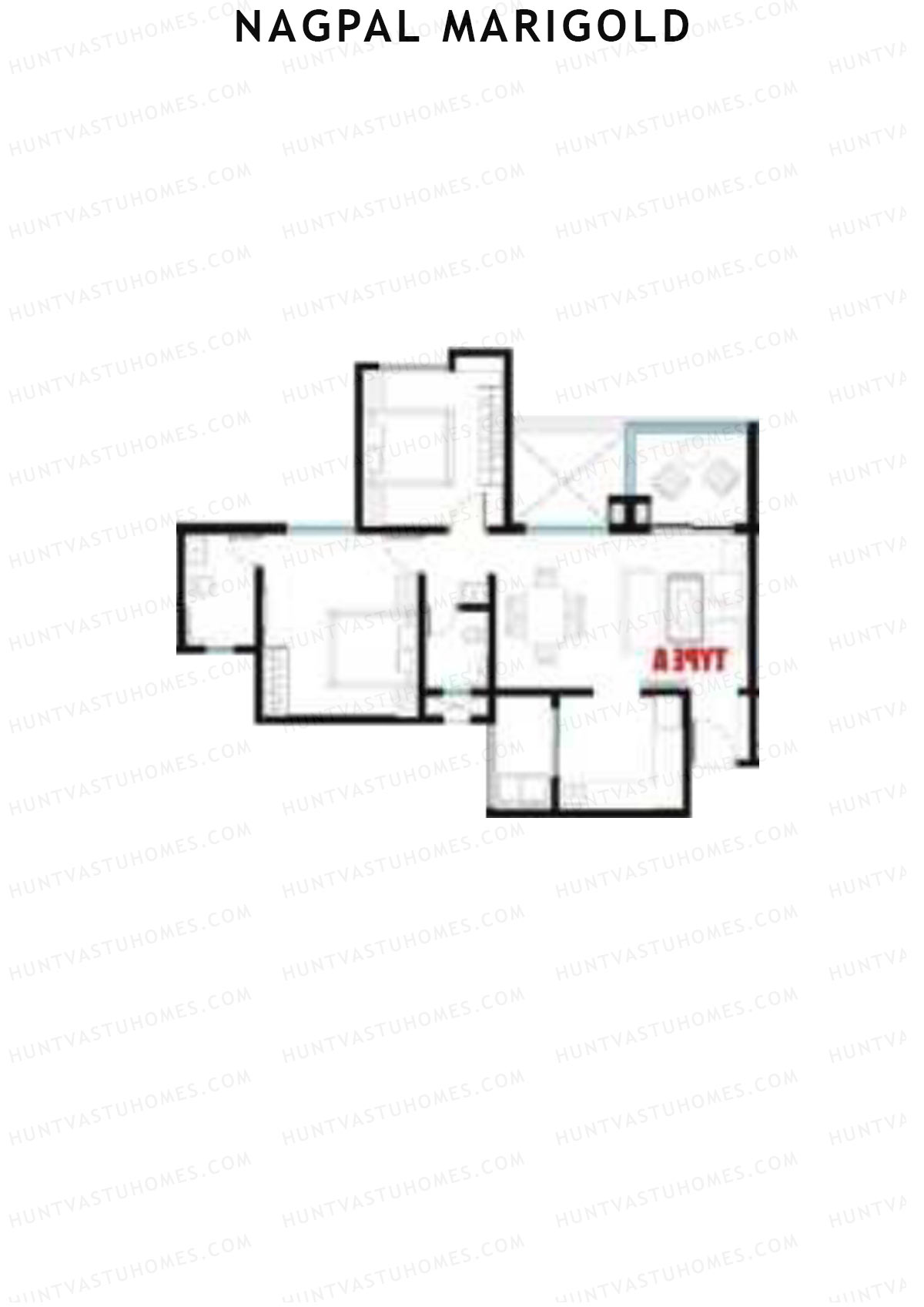 Nagpal Marigold Tower B Unit 3 (Type A) Floor Plan