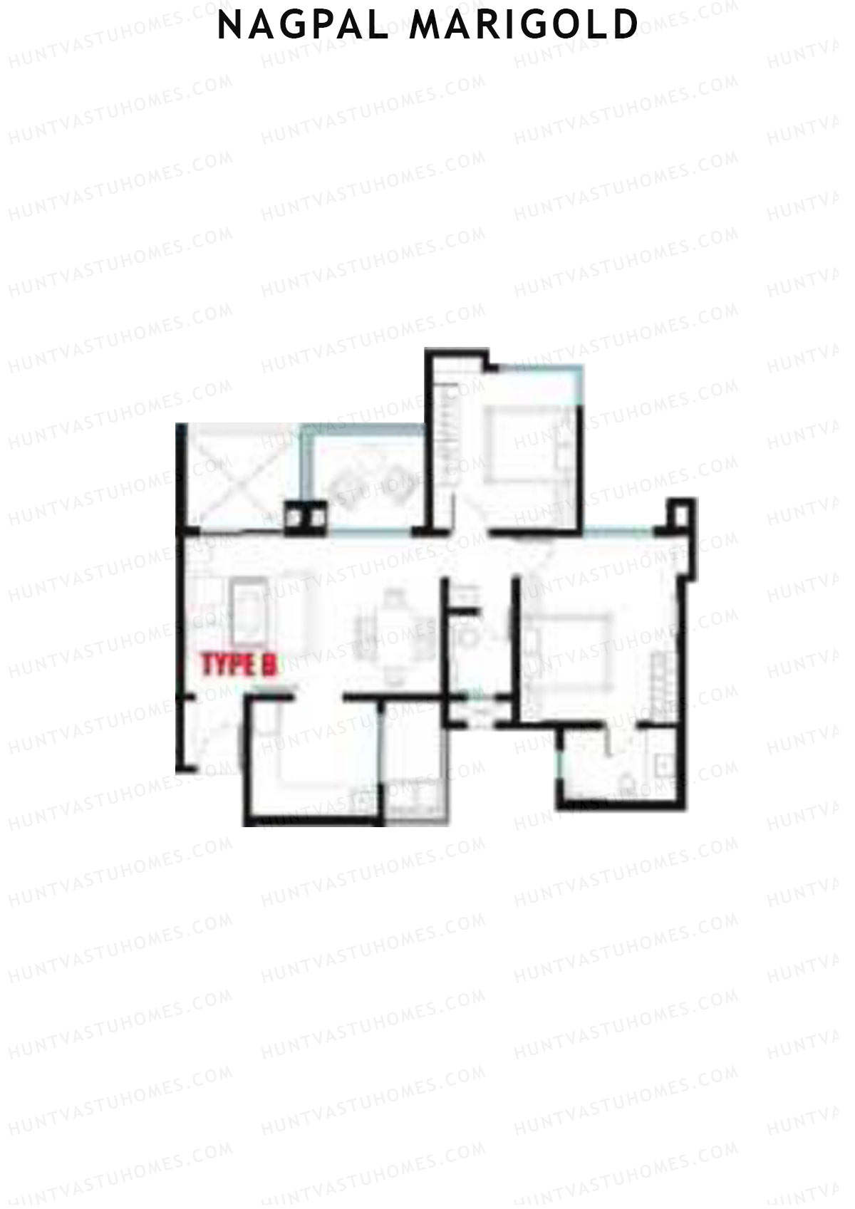 Nagpal Marigold Tower B Unit 4 (Type B) Floor Plan