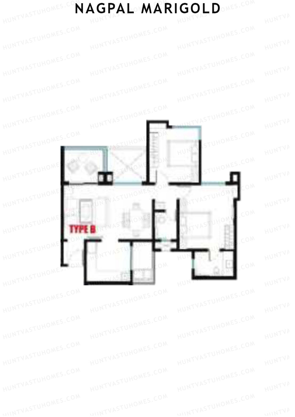 Nagpal Marigold Tower B Unit 4 (Type B) Floor Plan