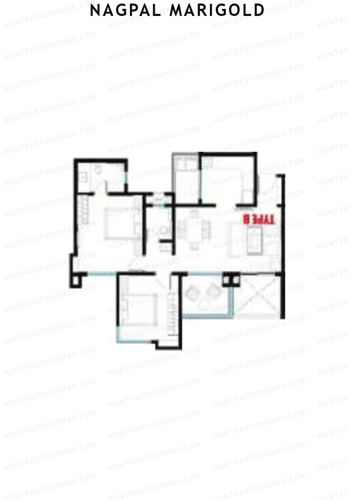 Nagpal Marigold Tower B Unit 8 (Type B) Floor Plan