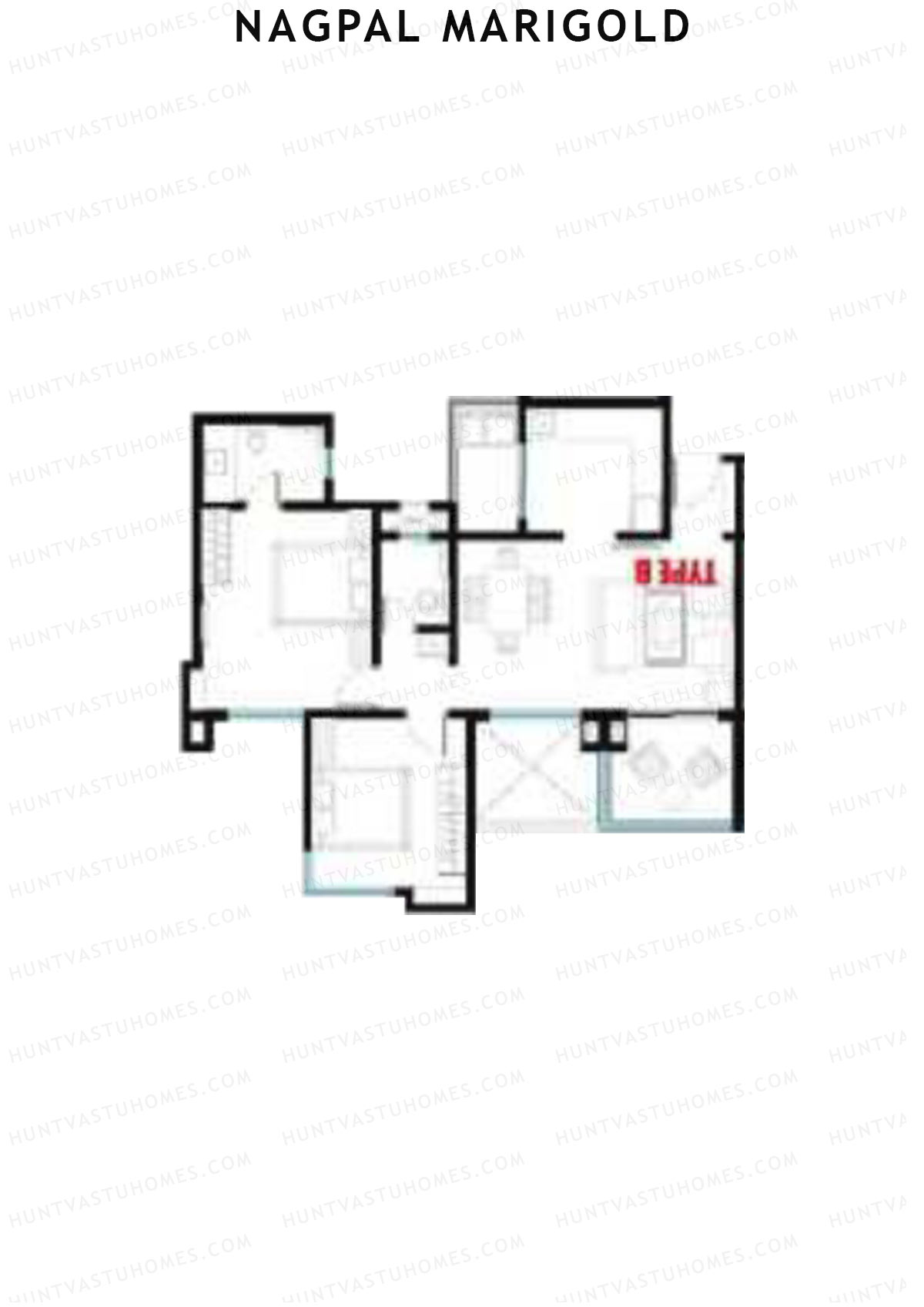 Nagpal Marigold Tower B Unit 8 (Type B) Floor Plan