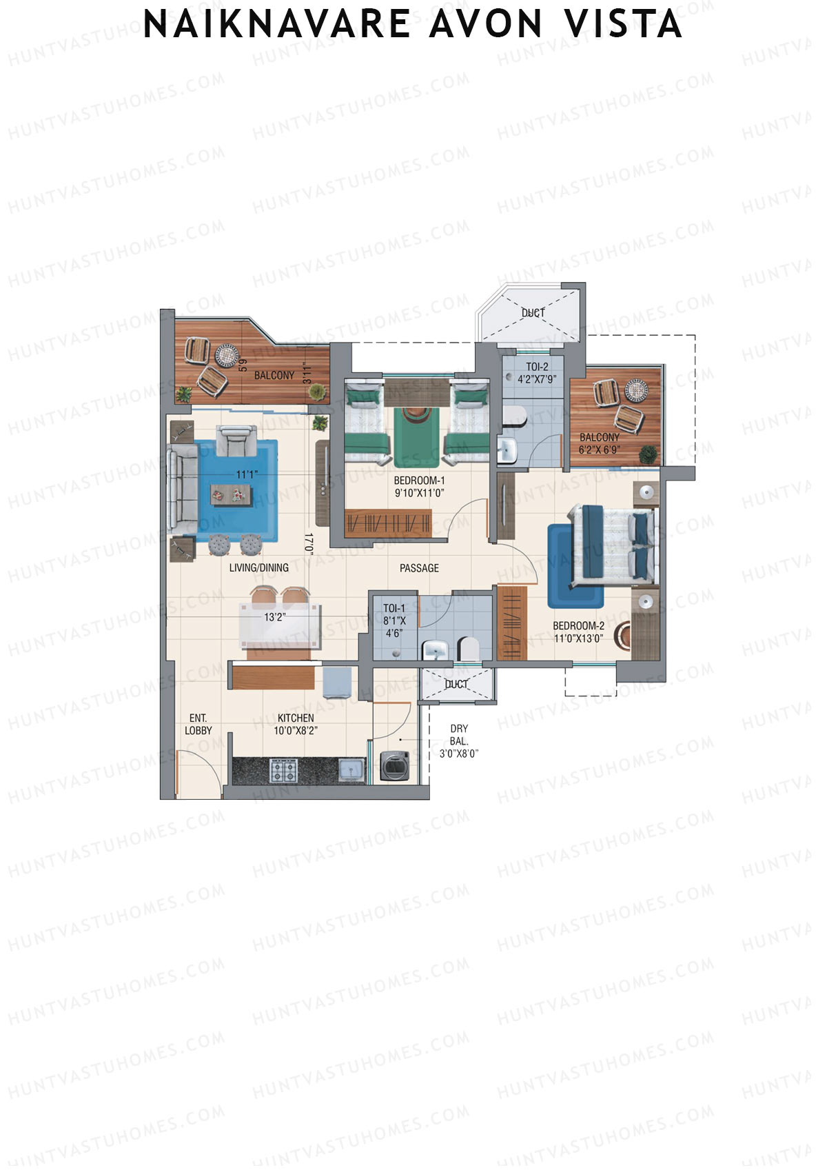 Naiknavare Avon Vista Tower A3 Unit 3 Floor Plan