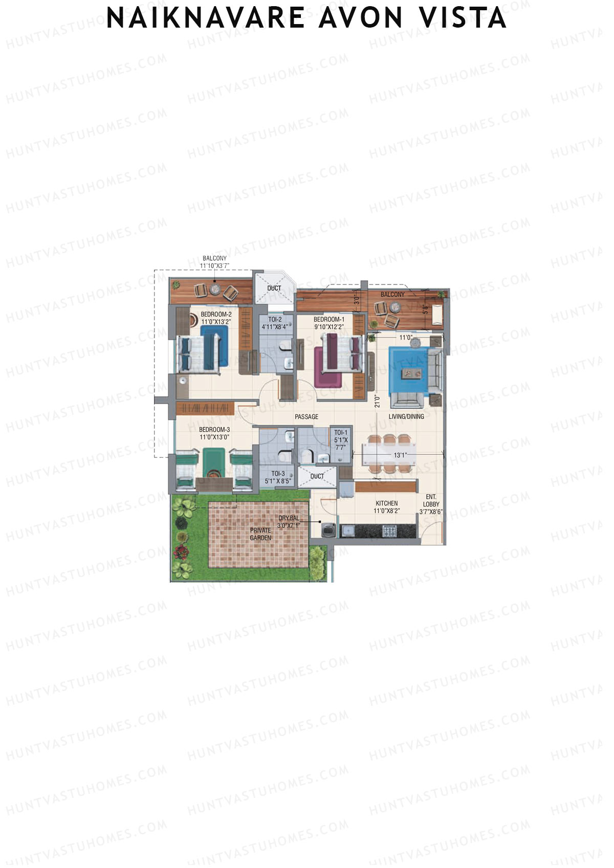 Naiknavare Avon Vista Tower B3 Unit 1 Floor Plan