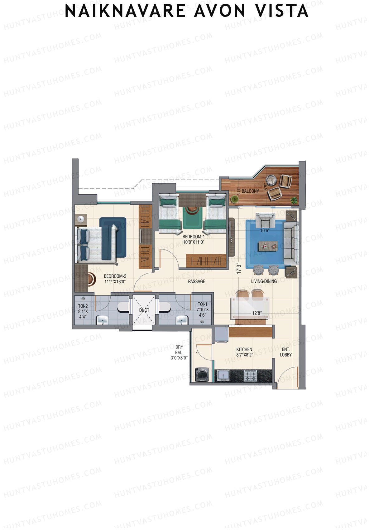 Naiknavare Avon Vista Tower B3 Unit 2 Floor Plan