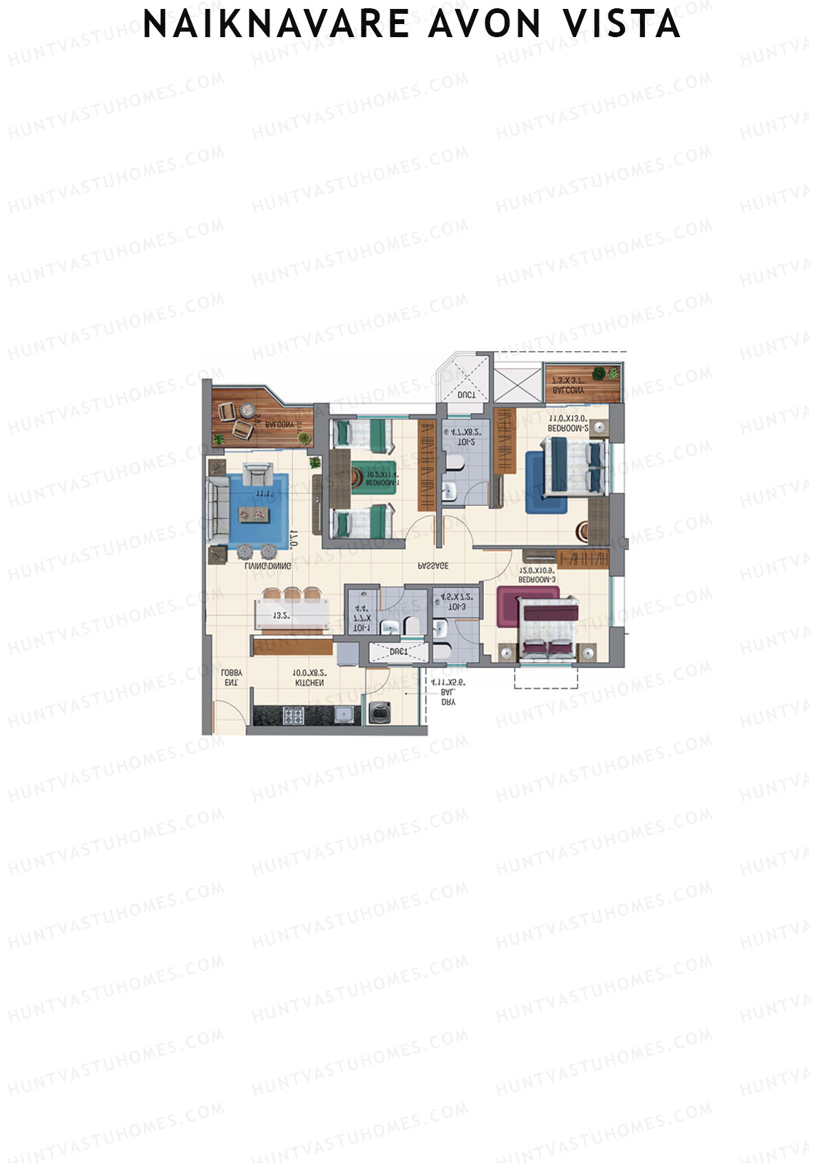 Naiknavare Avon Vista Tower B3 Unit 3 Floor Plan