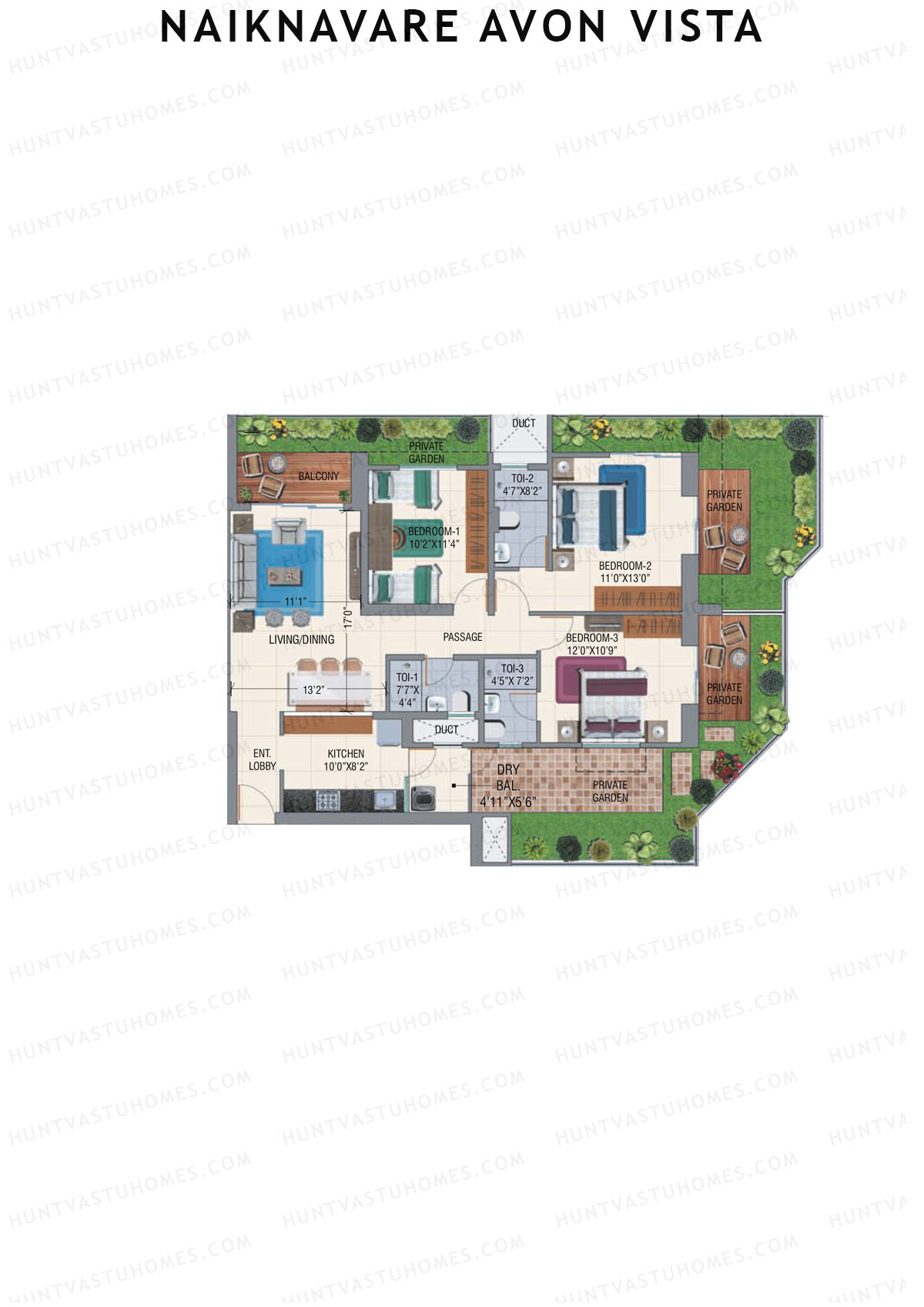 Naiknavare Avon Vista Tower B3 Unit 3 Floor Plan