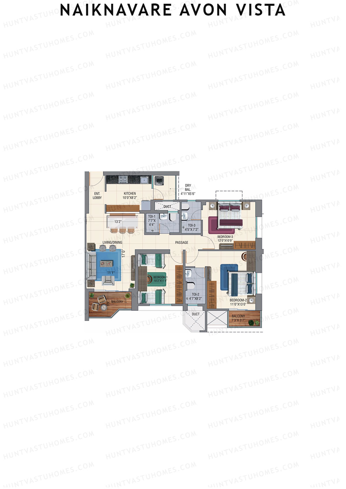 Naiknavare Avon Vista Tower B3 Unit 4 Floor Plan