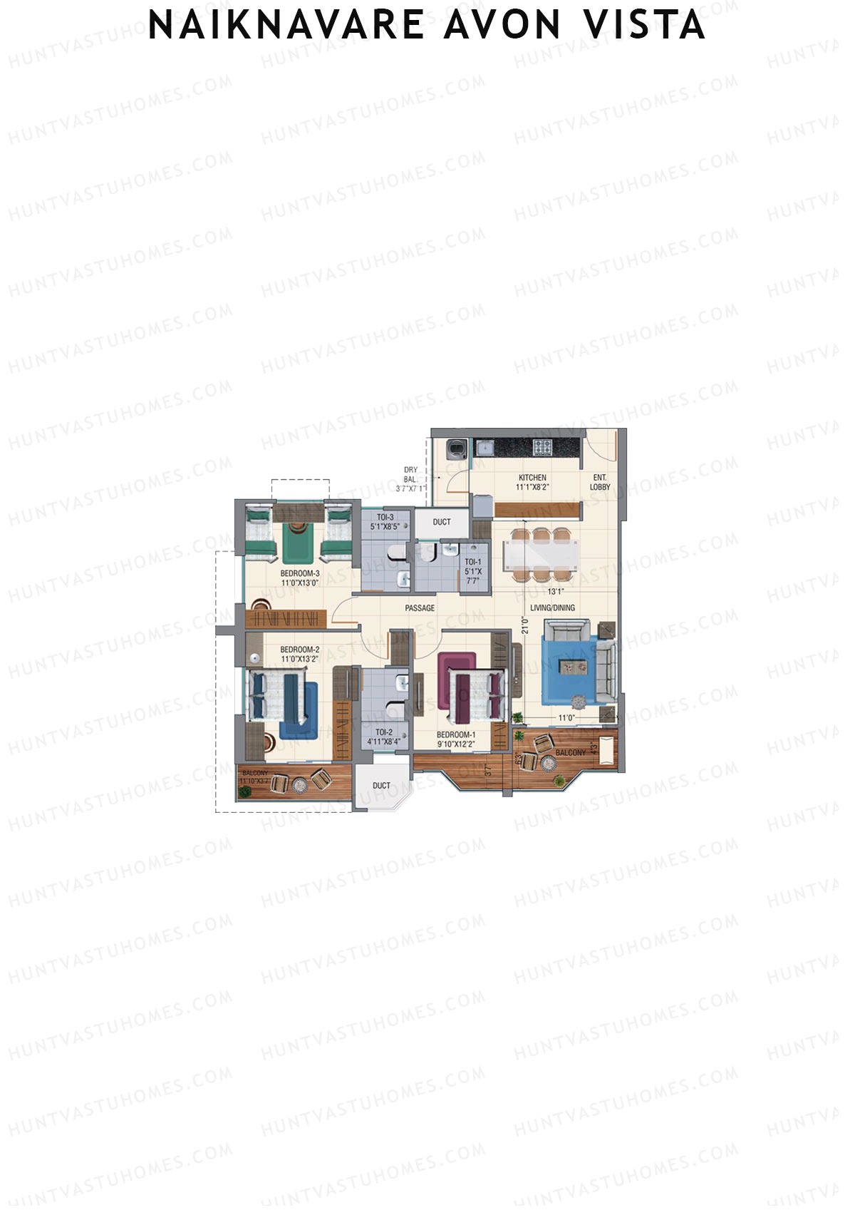 Naiknavare Avon Vista Tower B3 Unit 6 Floor Plan