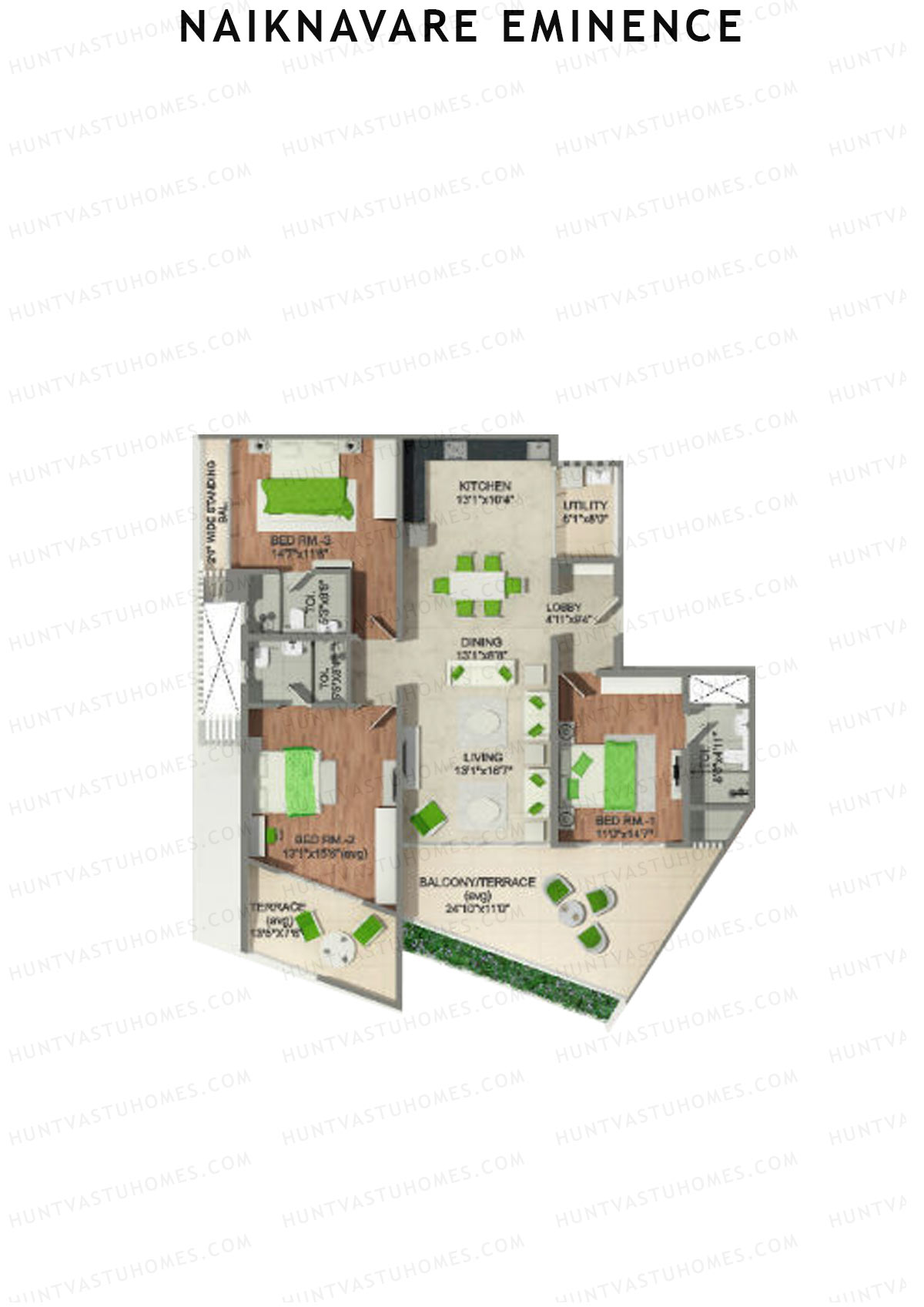 Naiknavare Eminence Tower A Unit 3 Floor Plan