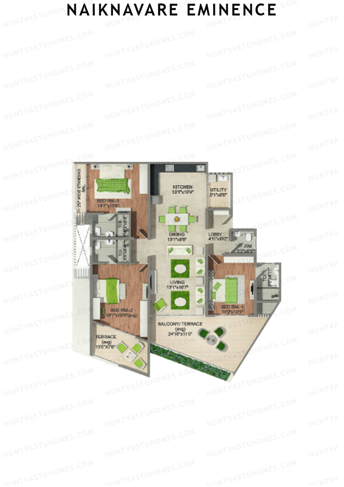 Naiknavare Eminence Tower A Unit 3 Floor Plan