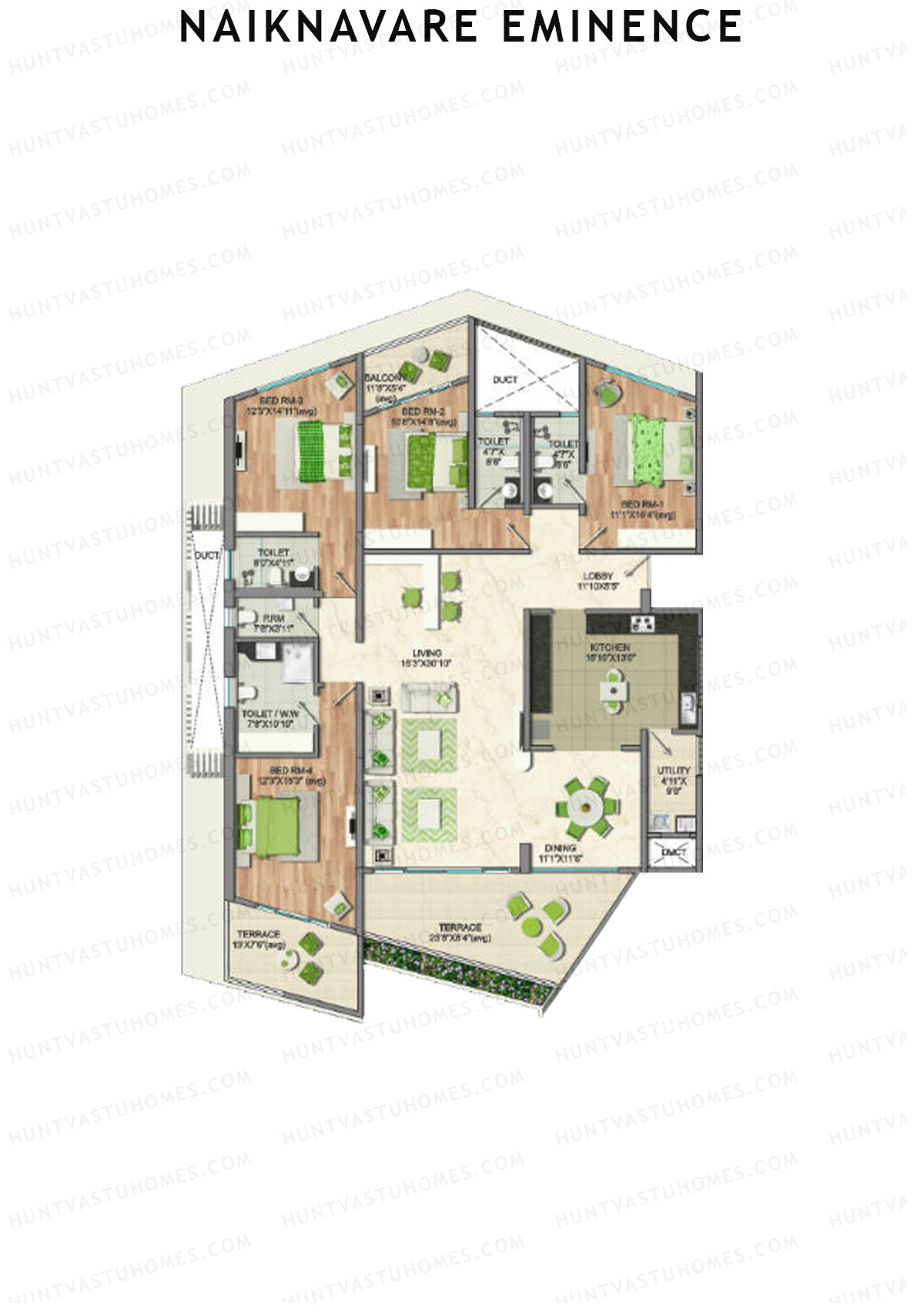 Naiknavare Eminence Tower B Unit 3 Floor Plan