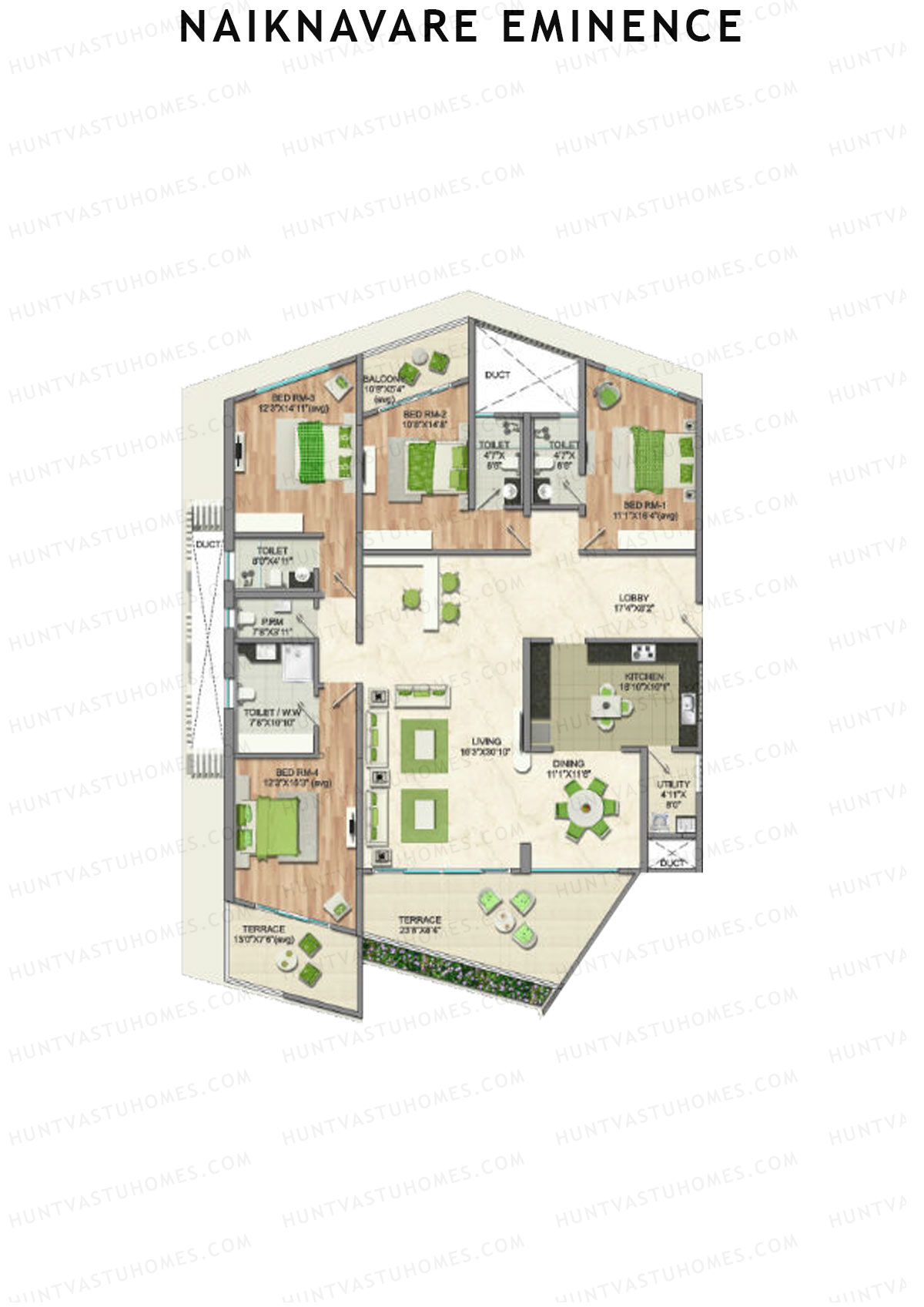 Naiknavare Eminence Tower B Unit 3 Floor Plan