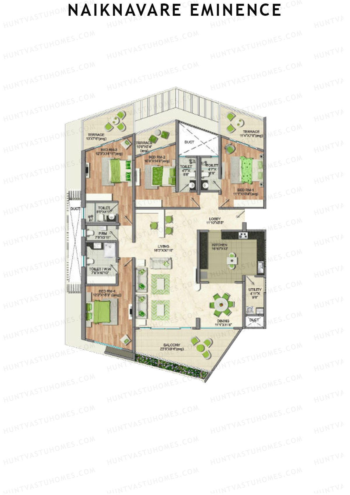 Naiknavare Eminence Tower B Unit 3 Floor Plan