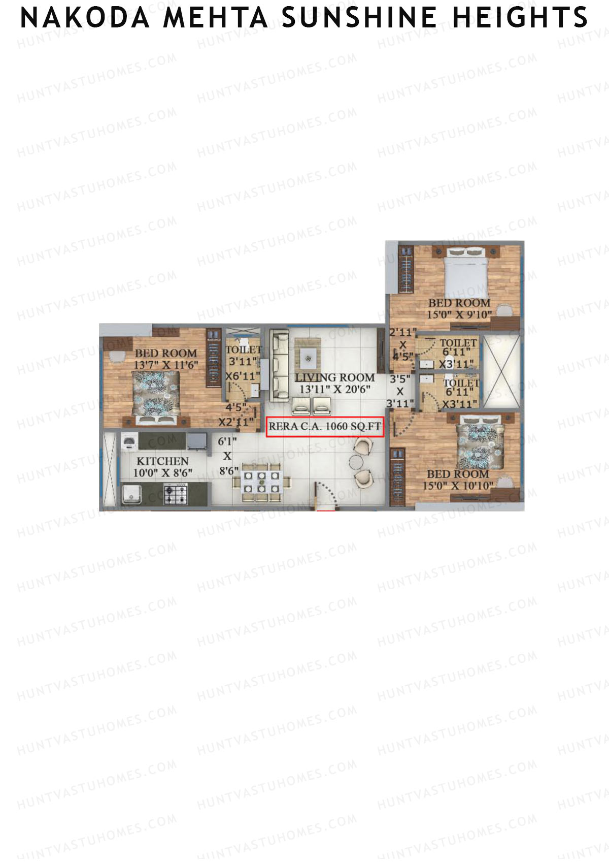 Nakoda Mehta Sunshine Heights Wing A Unit 3 Floor Plan