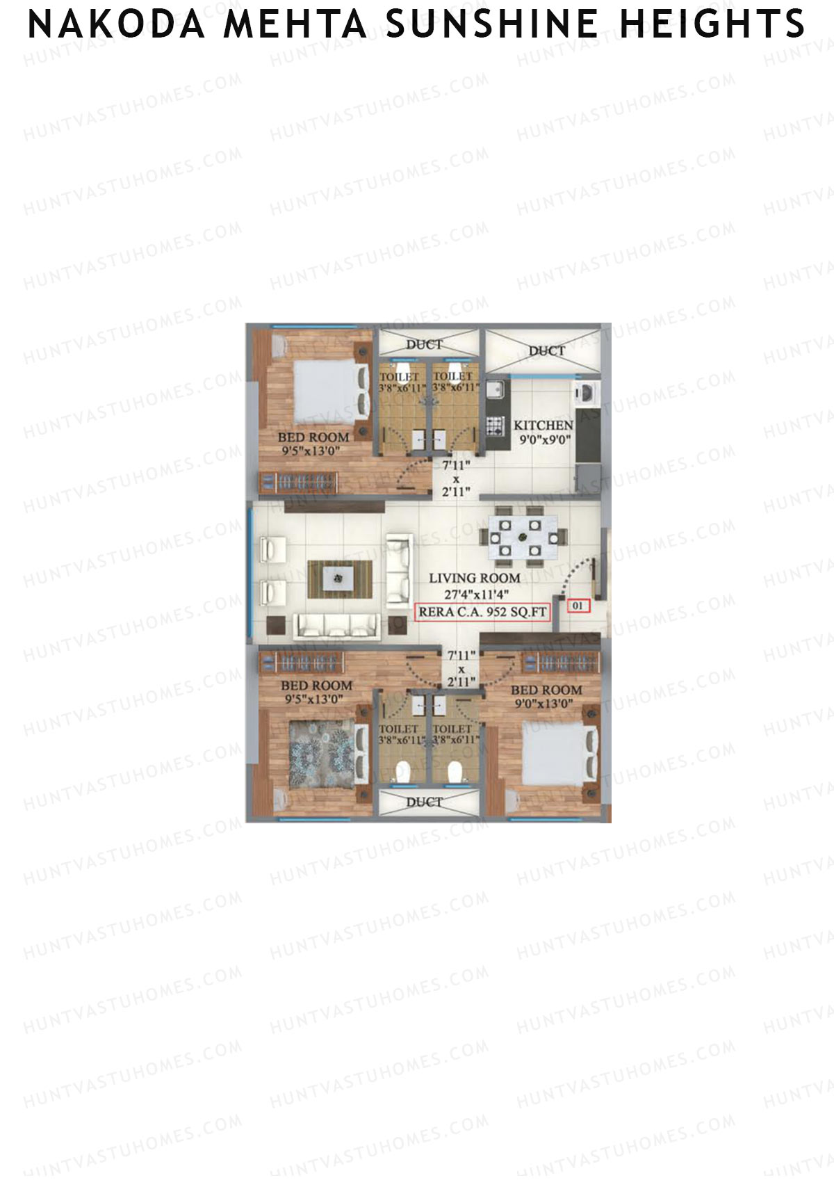 Nakoda Mehta Sunshine Heights Wing C Unit 1 Floor Plan