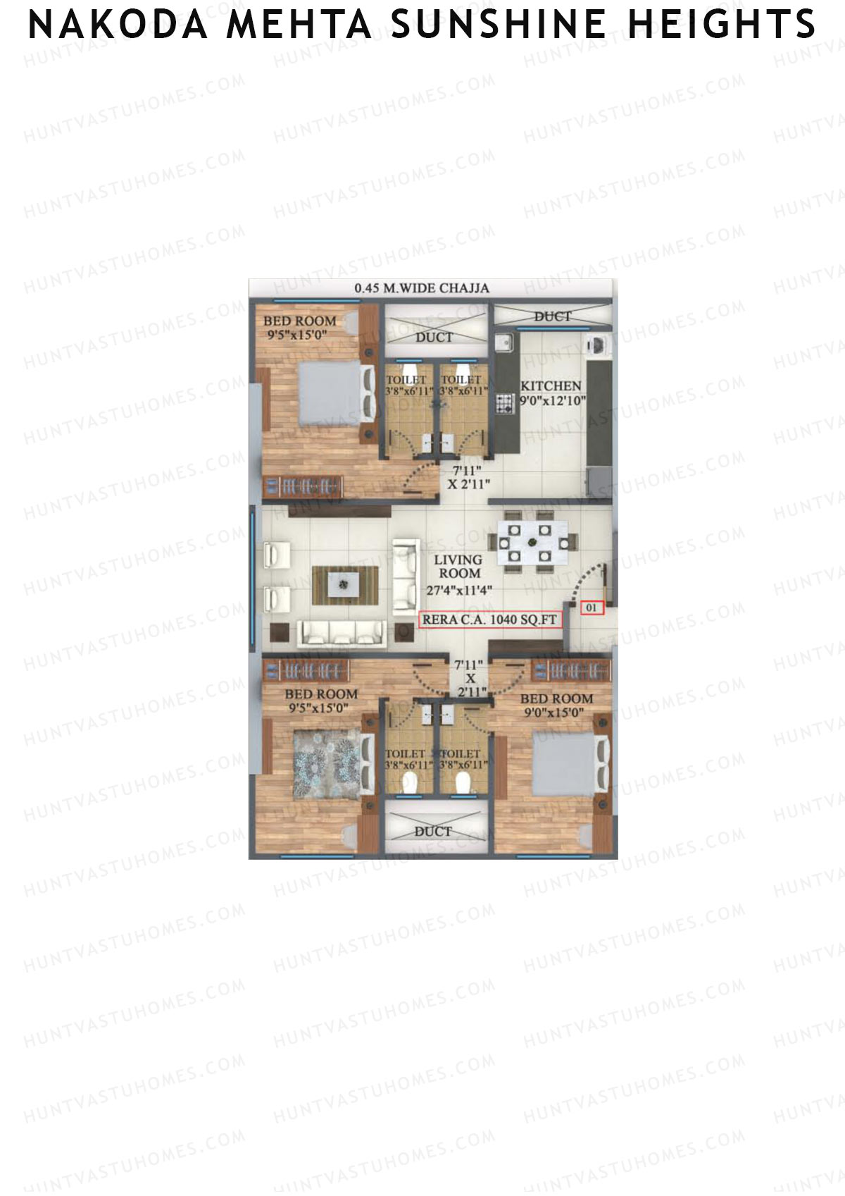 Nakoda Mehta Sunshine Heights Wing C Unit 1 Floor Plan
