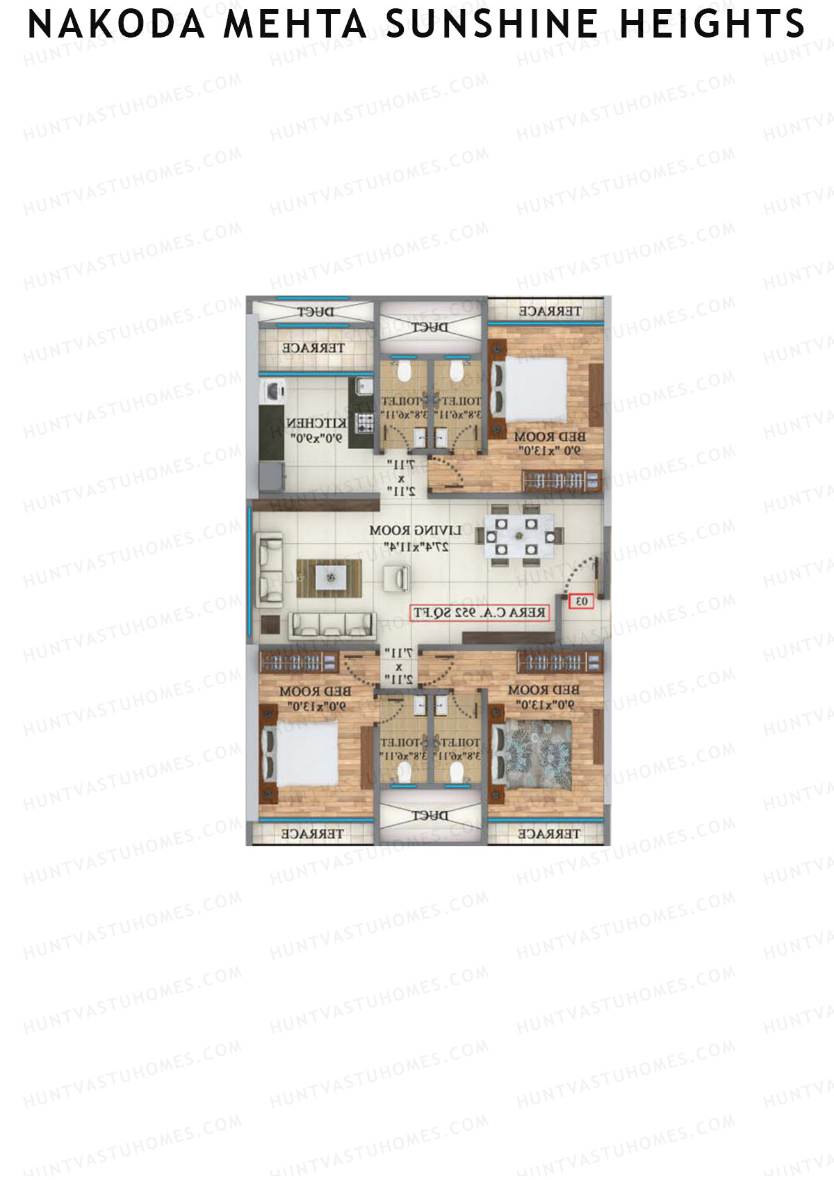Nakoda Mehta Sunshine Heights Wing C Unit 1 Floor Plan