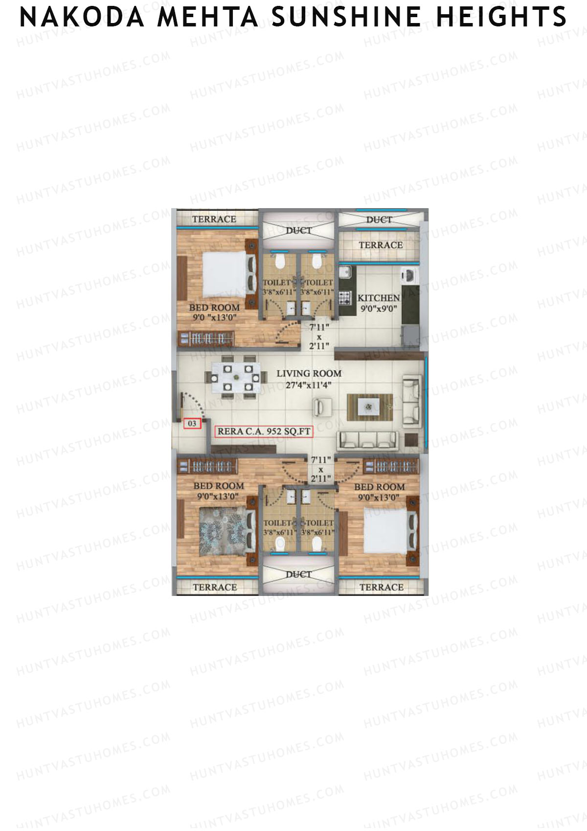 Nakoda Mehta Sunshine Heights Wing C Unit 3 Floor Plan