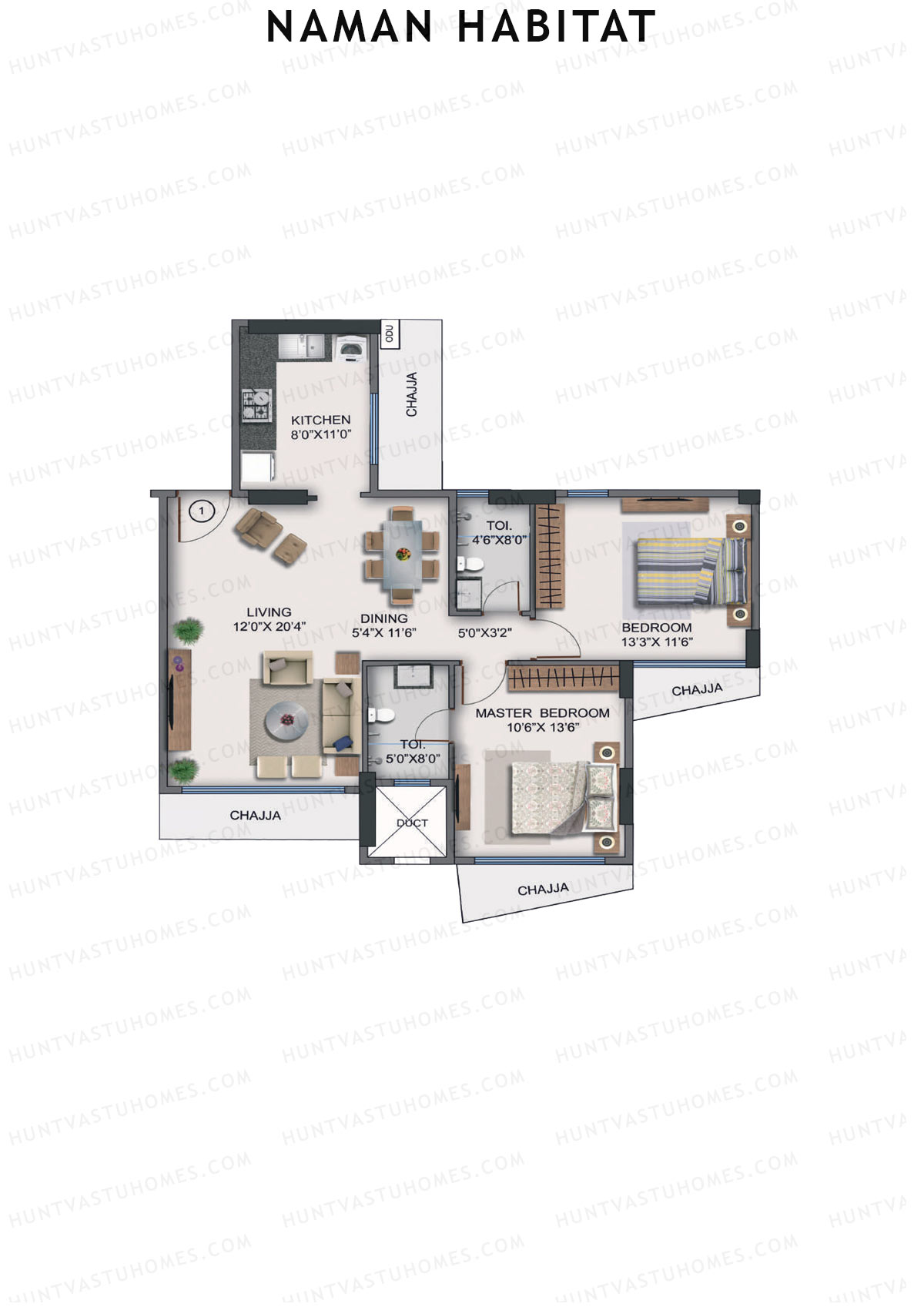 Naman Habitat Wing A Unit 1 Floor Plan