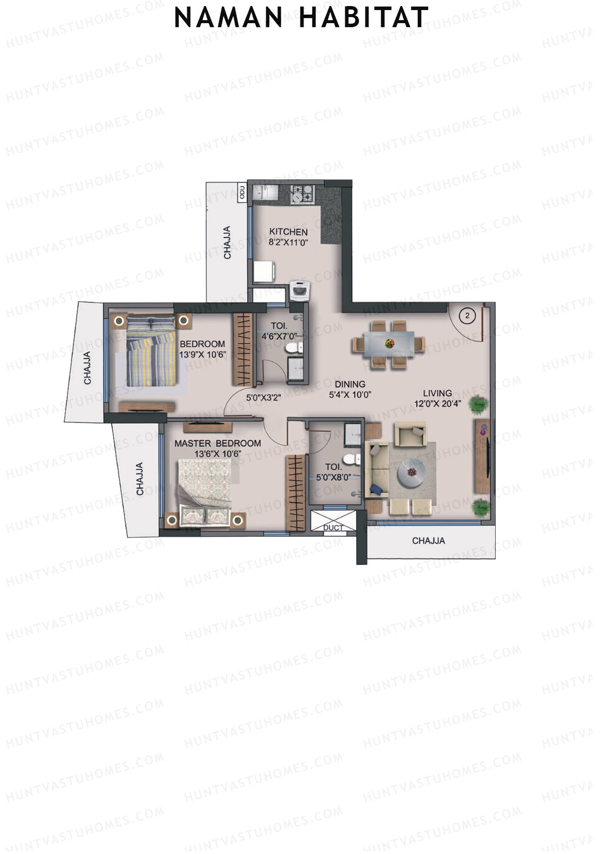 Naman Habitat Wing A Unit 2 Floor Plan