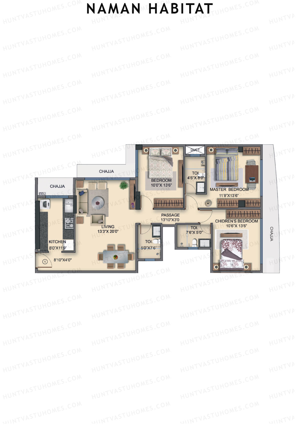 Naman Habitat Wing C Unit 1 Floor Plan