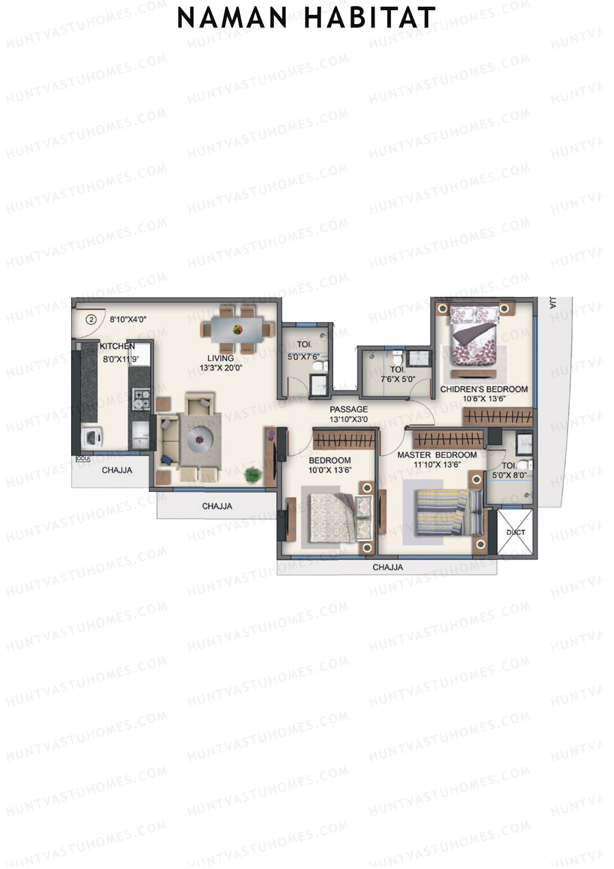 Naman Habitat Wing C Unit 2 Floor Plan