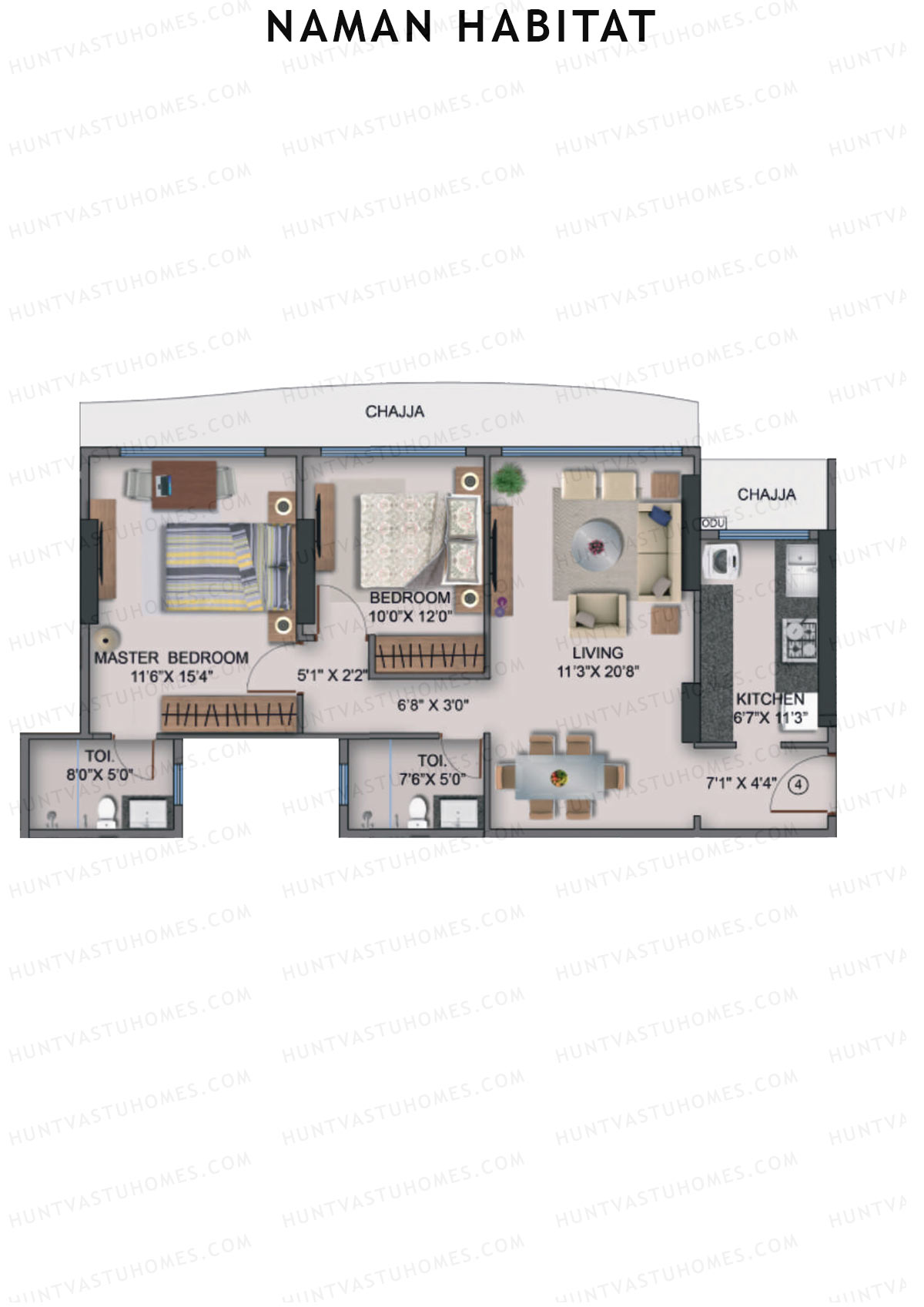 Naman Habitat Wing C Unit 4 Floor Plan