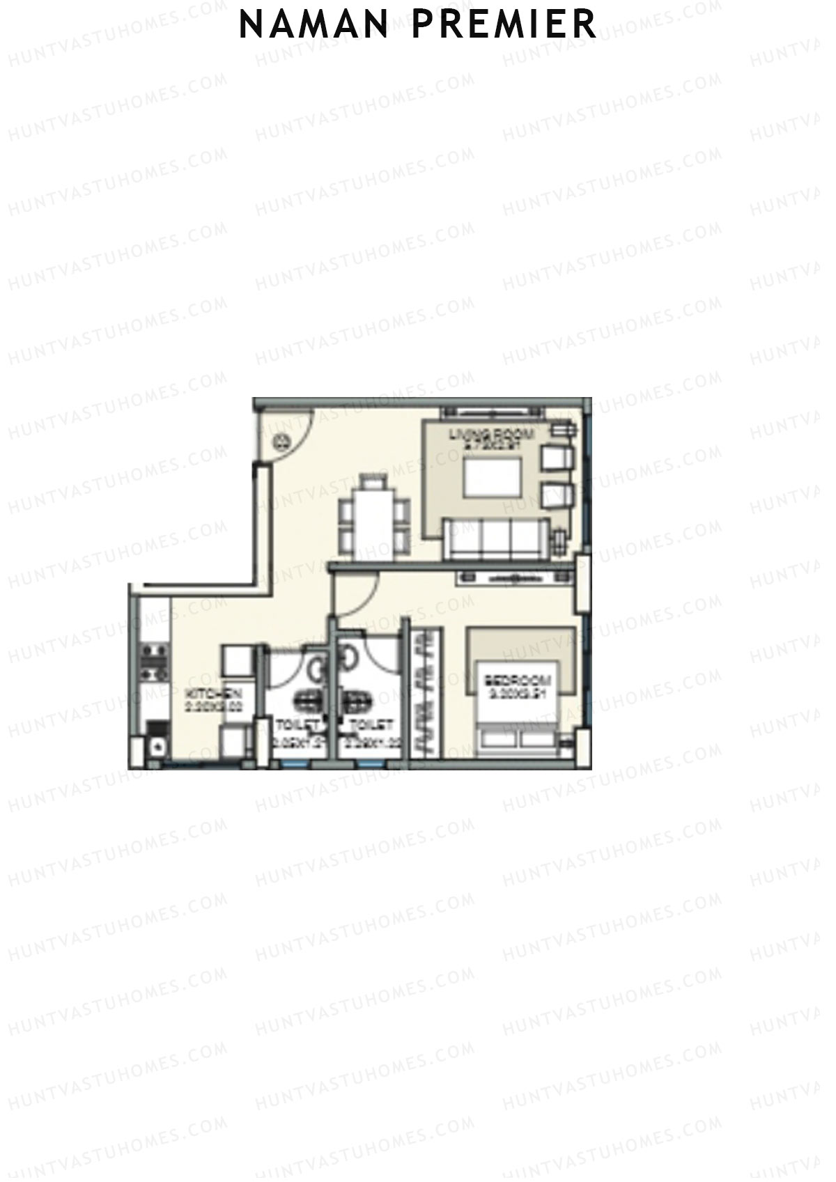 Naman Premier Coral Wing E Unit 2 Floor Plan